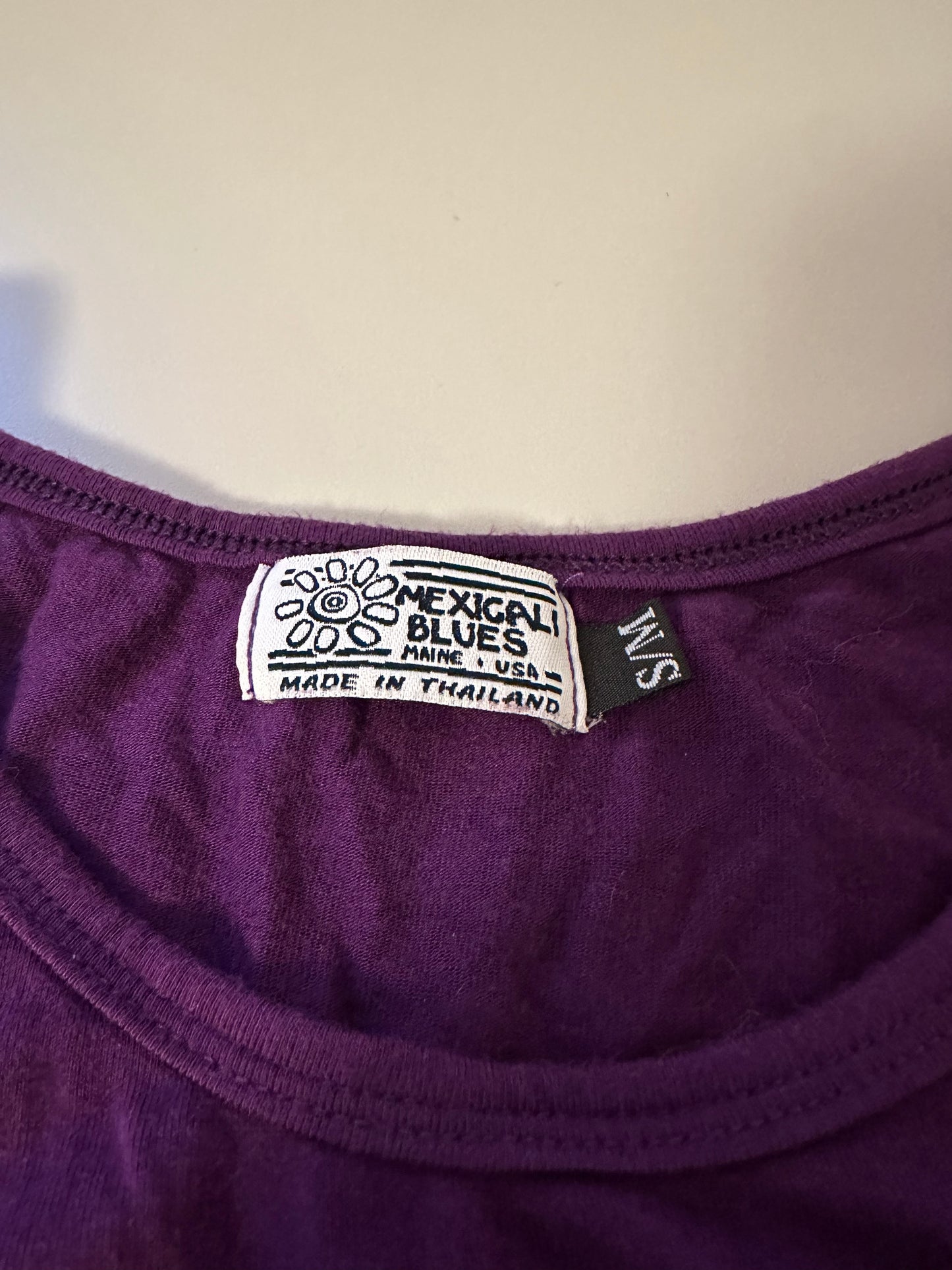 Mexicali Blues Tie Back Tank Top in Eggplant Purple | Size S/M