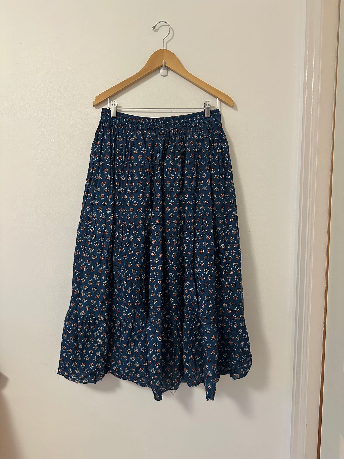 The Little Bazaar Ruffle Floral Midi Skirt