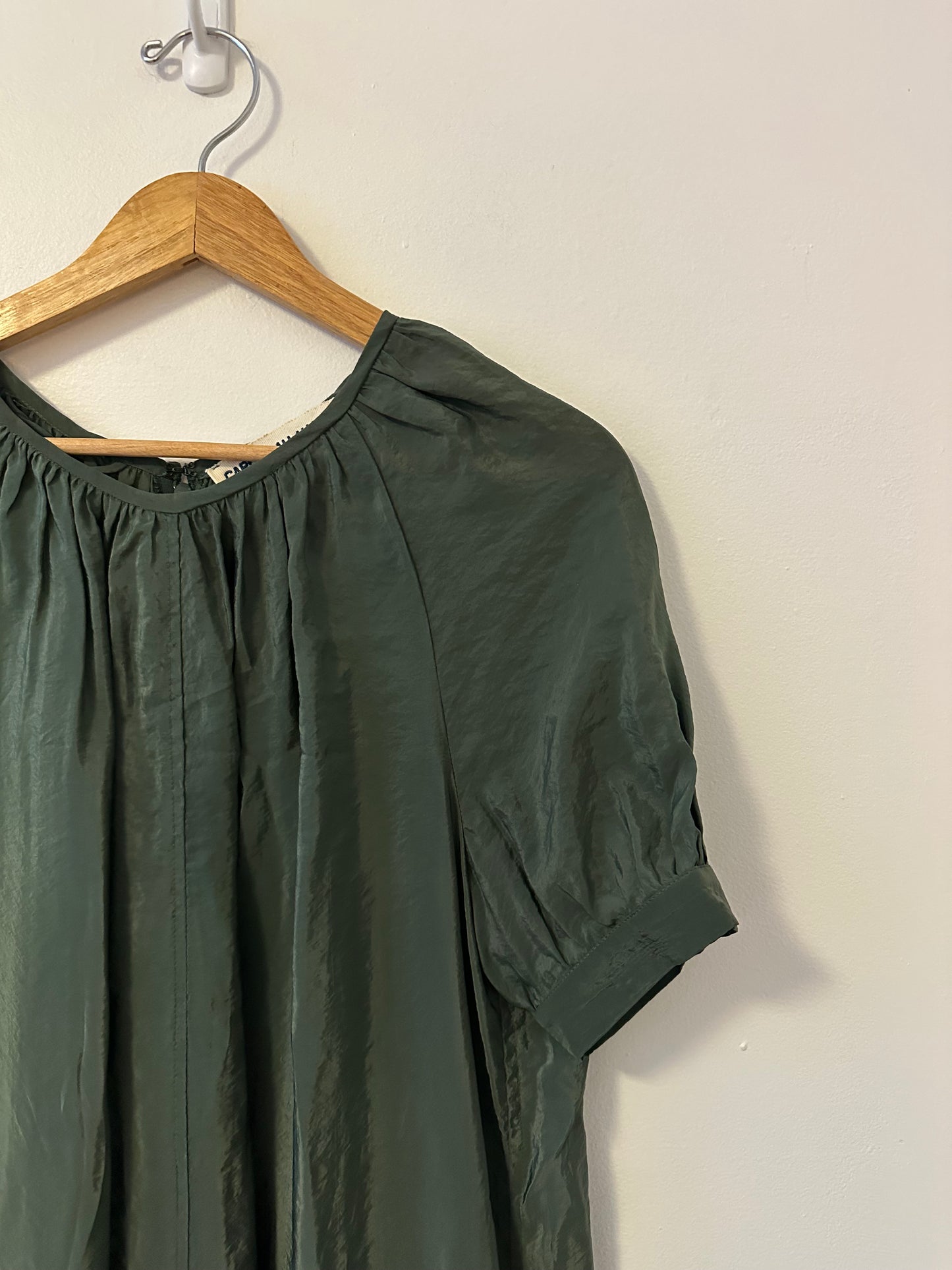 Caron Callahan Theos Green Bouncy Cupro Jumpsuit | Size Small