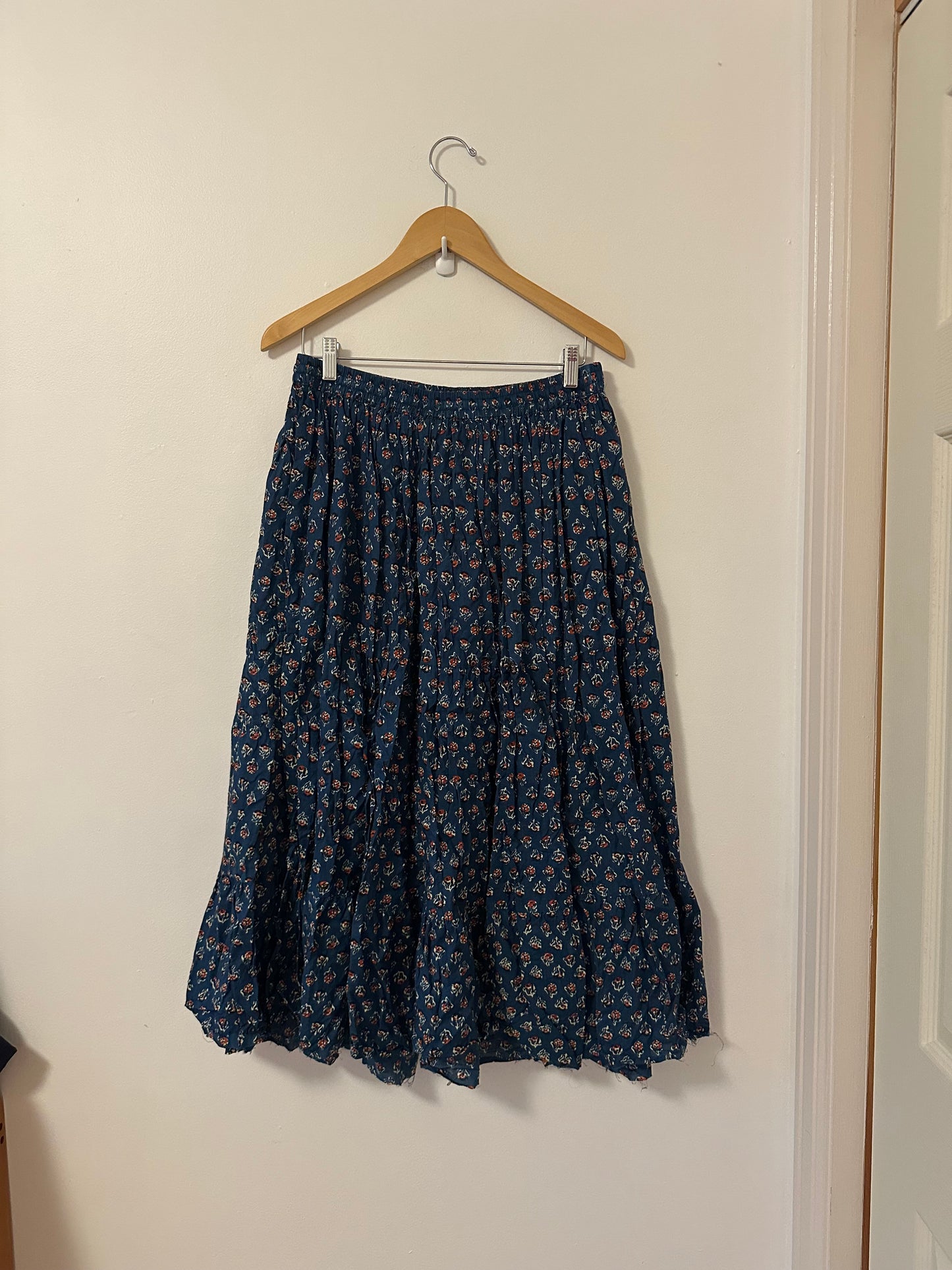 The Little Bazaar Ruffle Floral Midi Skirt