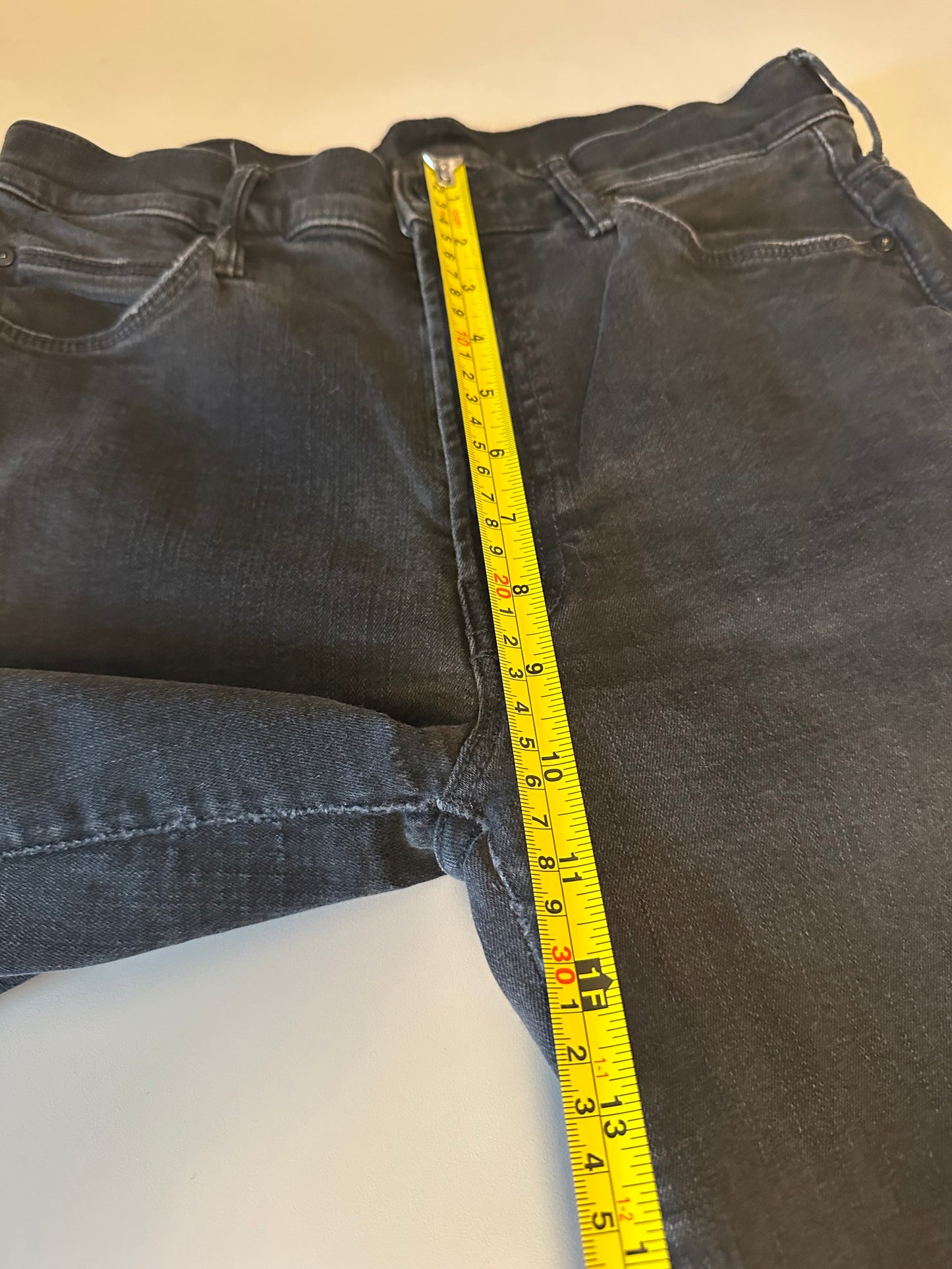 Mother Stunner Zip Ankle Step Fray Jeans in Not Guilty Black Wash | Size 29