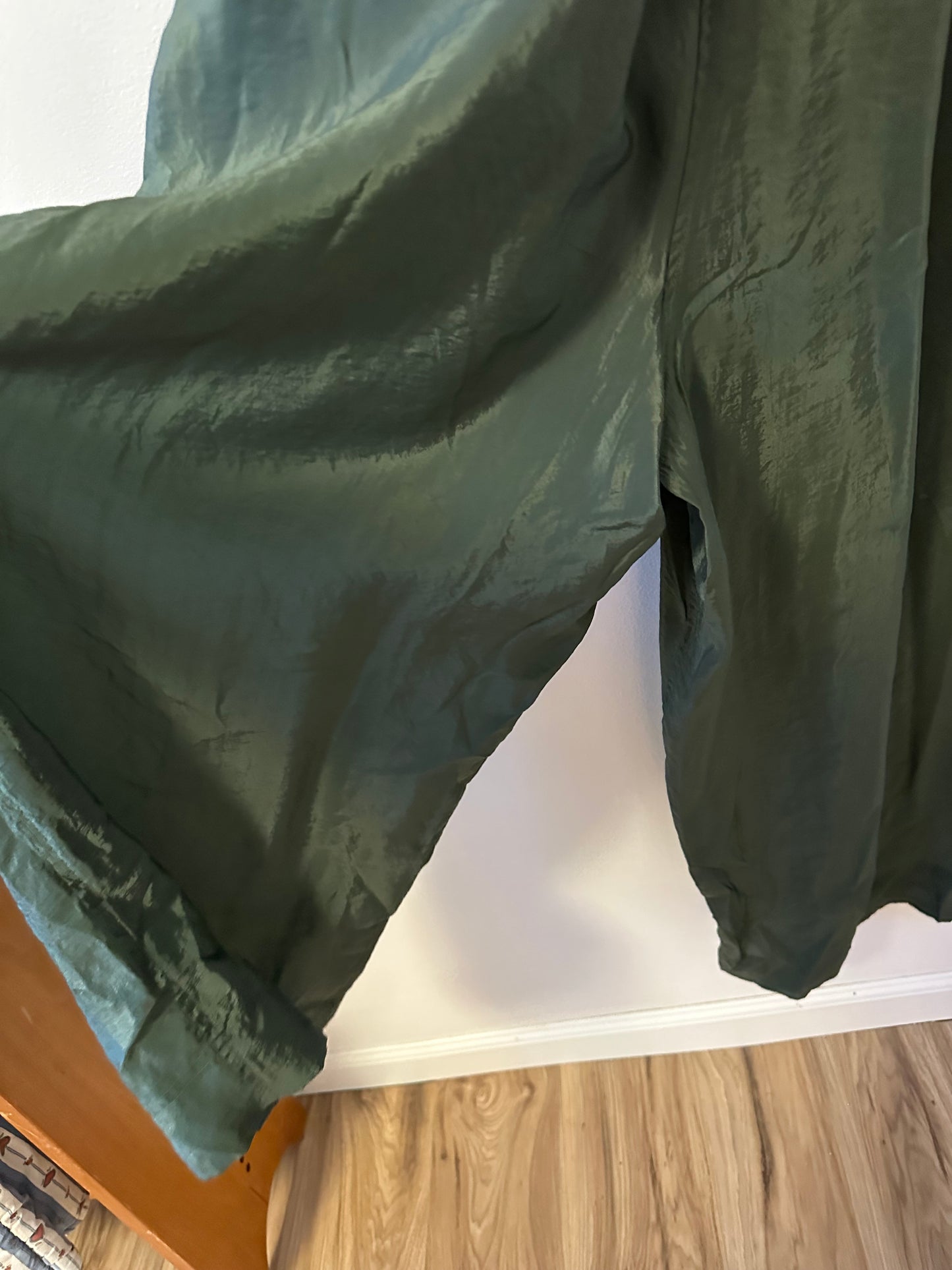 Caron Callahan Theos Green Bouncy Cupro Jumpsuit | Size Small