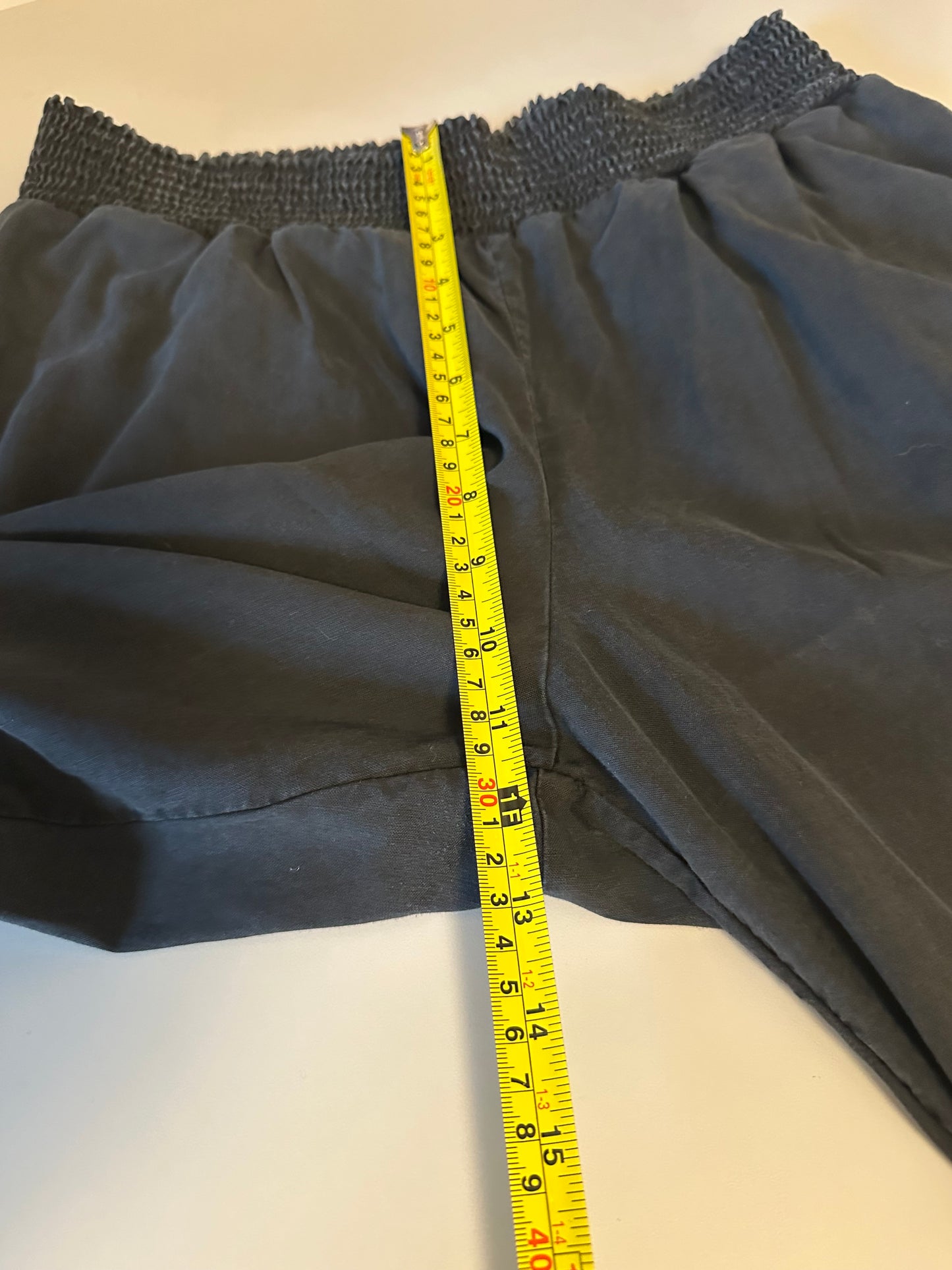 Bella Dahl Black Smocked Waist Wide Leg Pants | Size Large