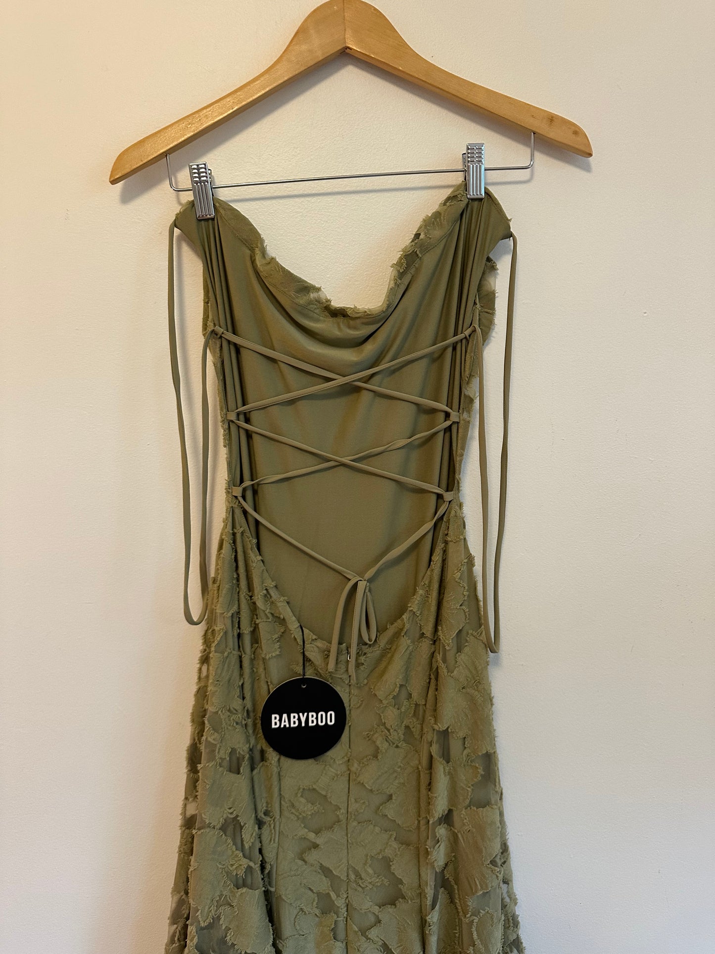 NWT Babyboo Francis Maxi Dress in Sage Green | Size Large