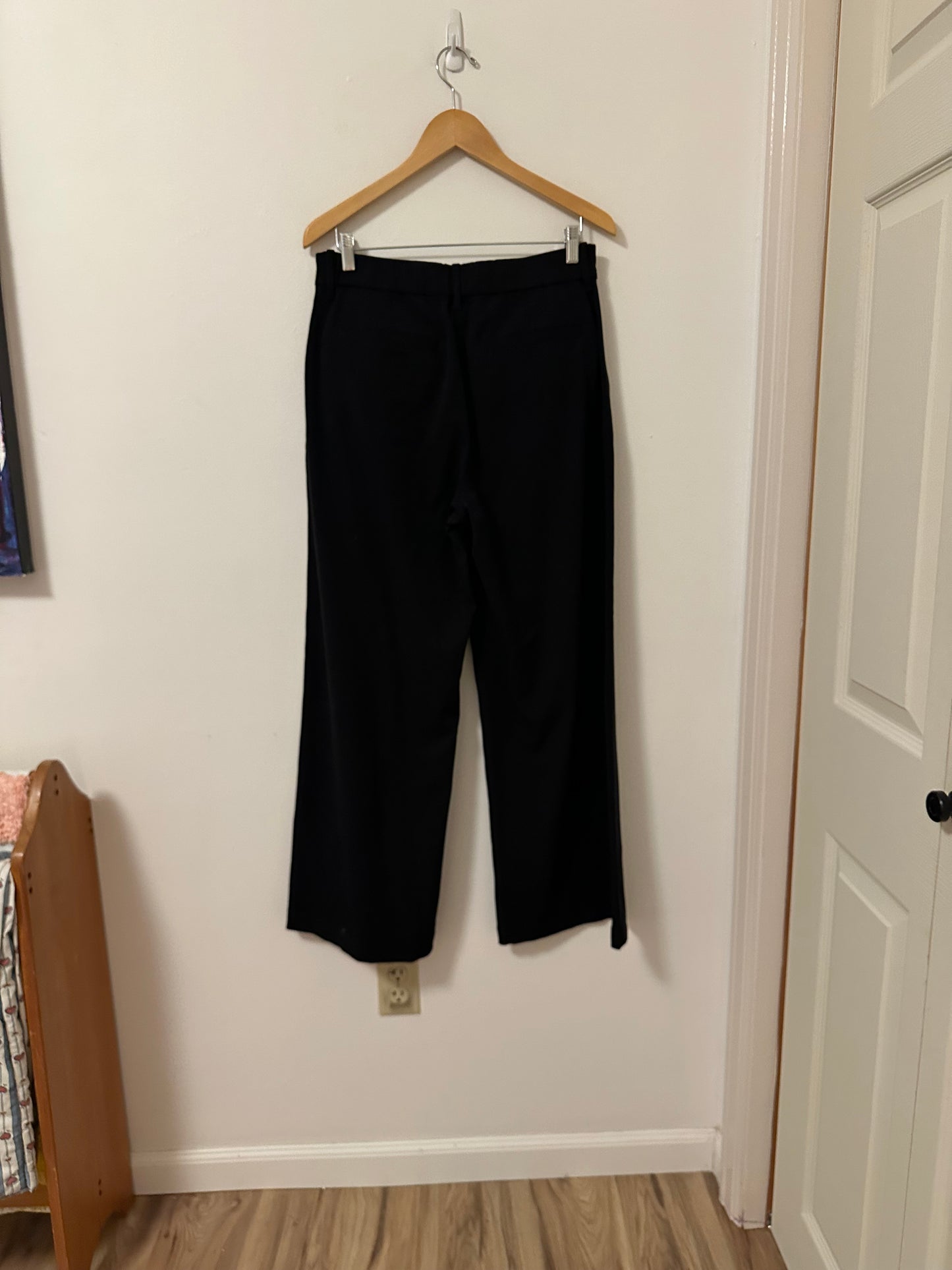 American Eagle Black Curvy Wide Leg Trousers | Size 8