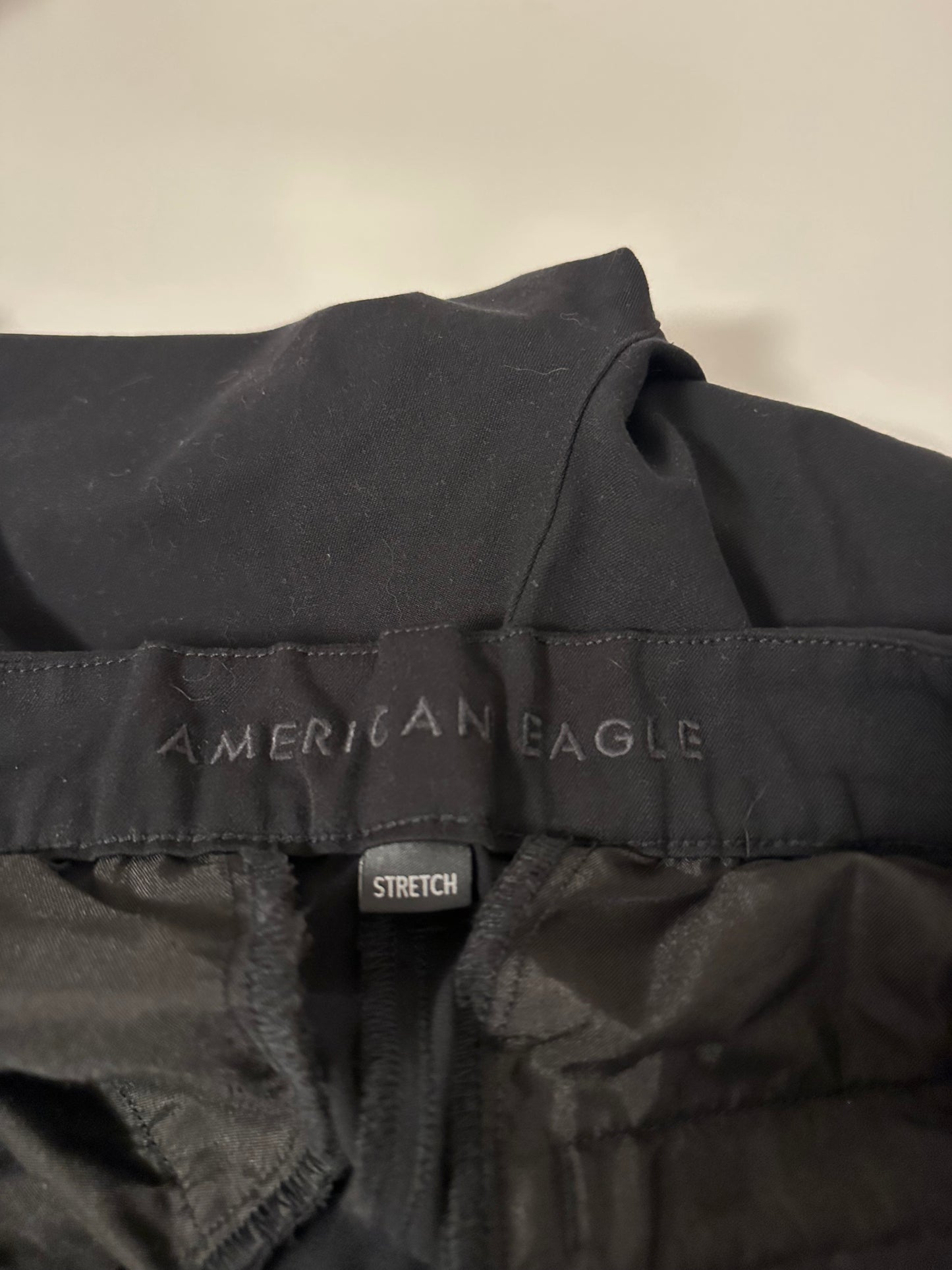 American Eagle Black Curvy Wide Leg Trousers | Size 8