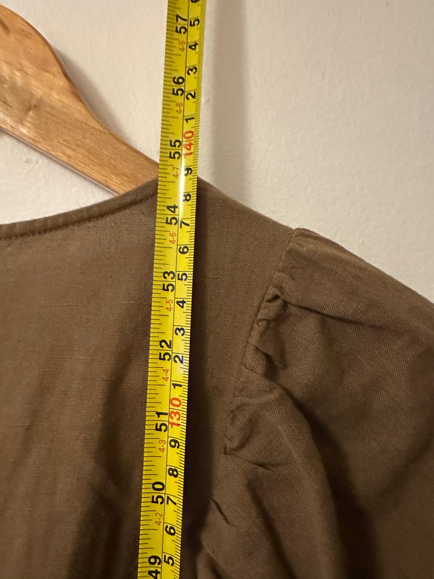 Apiece Apart Meru Wrap Linen and Cotton Olive Green Jumpsuit | Size 6