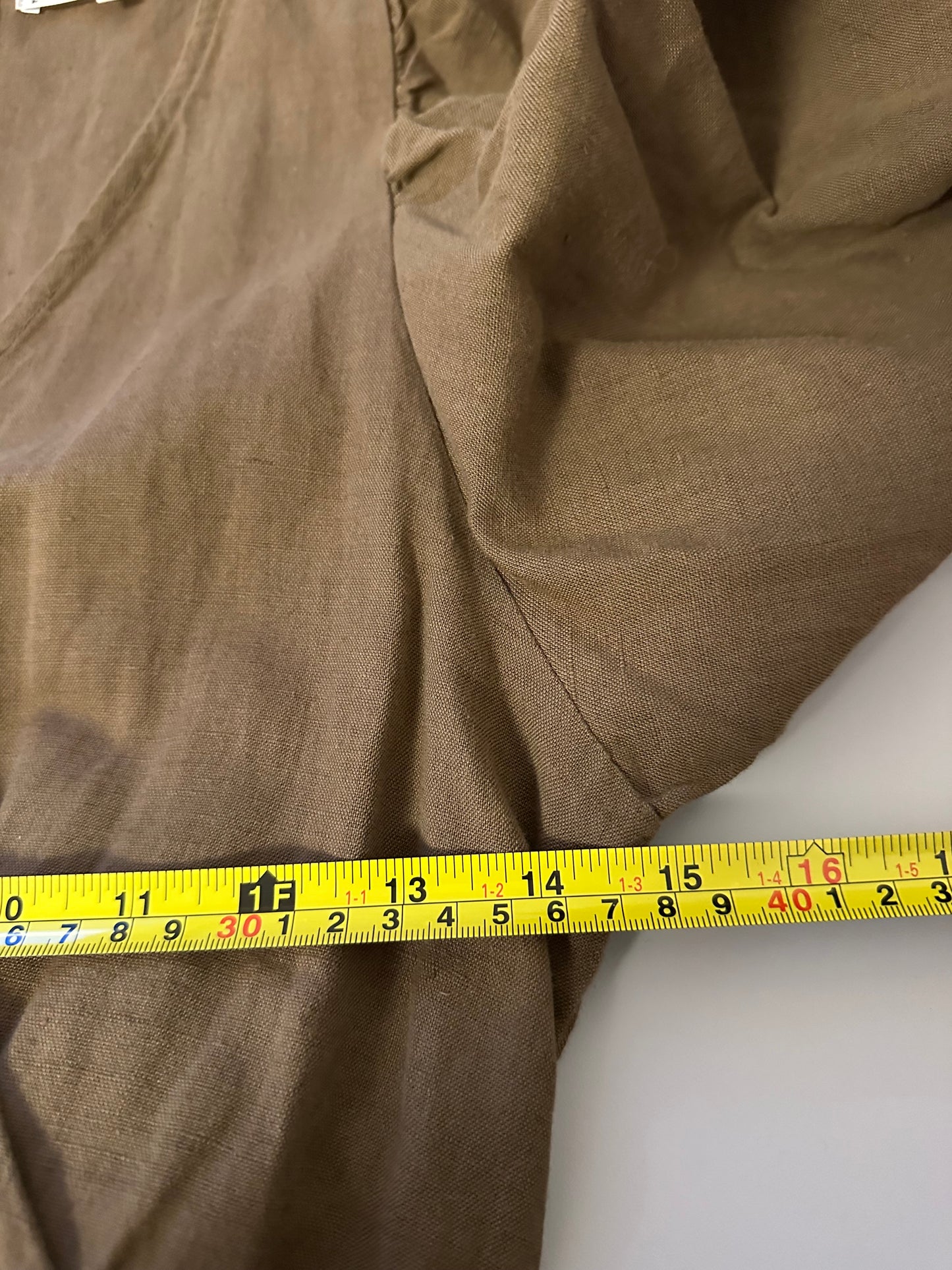 Apiece Apart Meru Wrap Linen and Cotton Olive Green Jumpsuit | Size 6