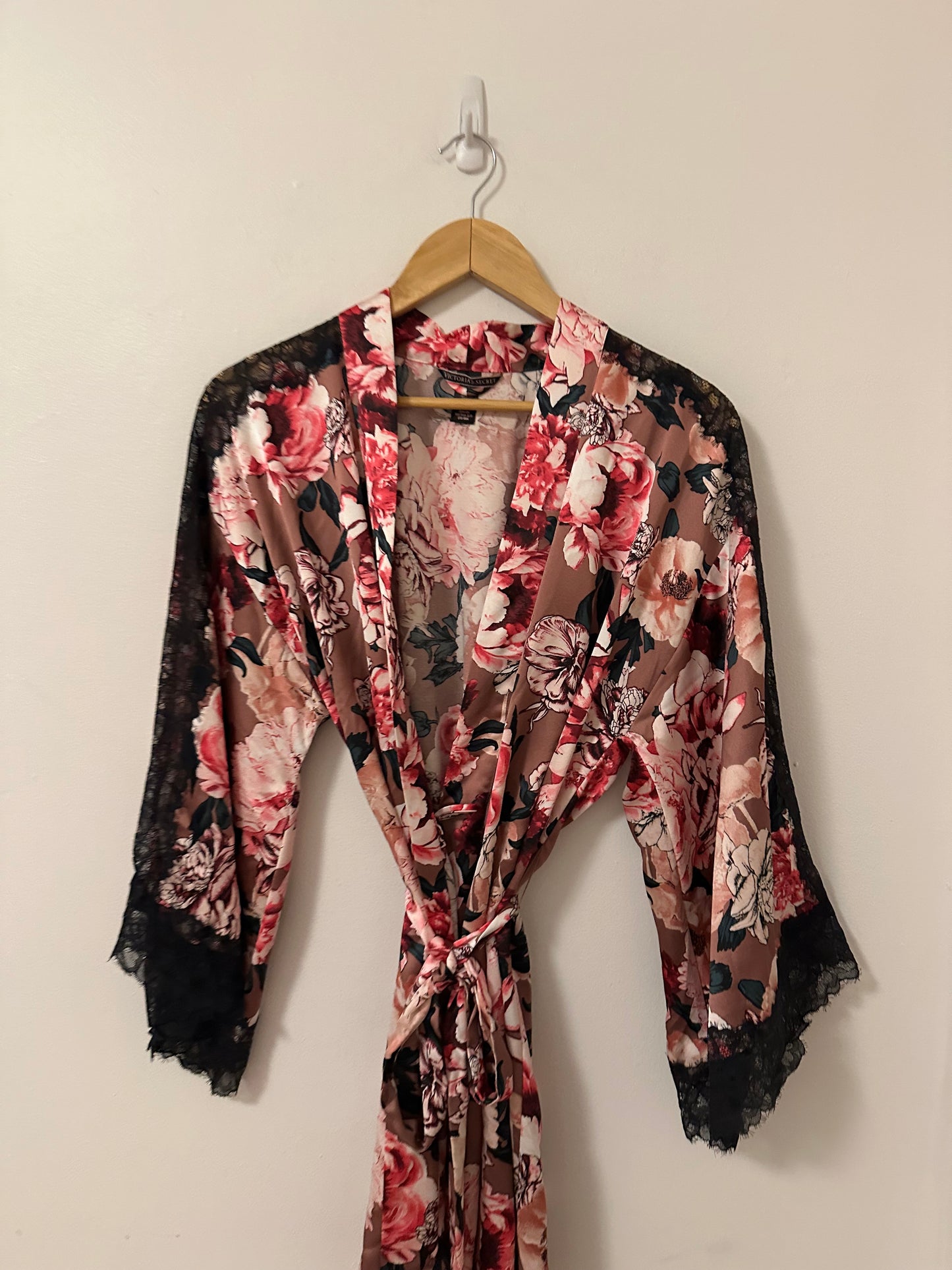 Victoria's Secret Floral Satin and Lace Robe | Size XS/S