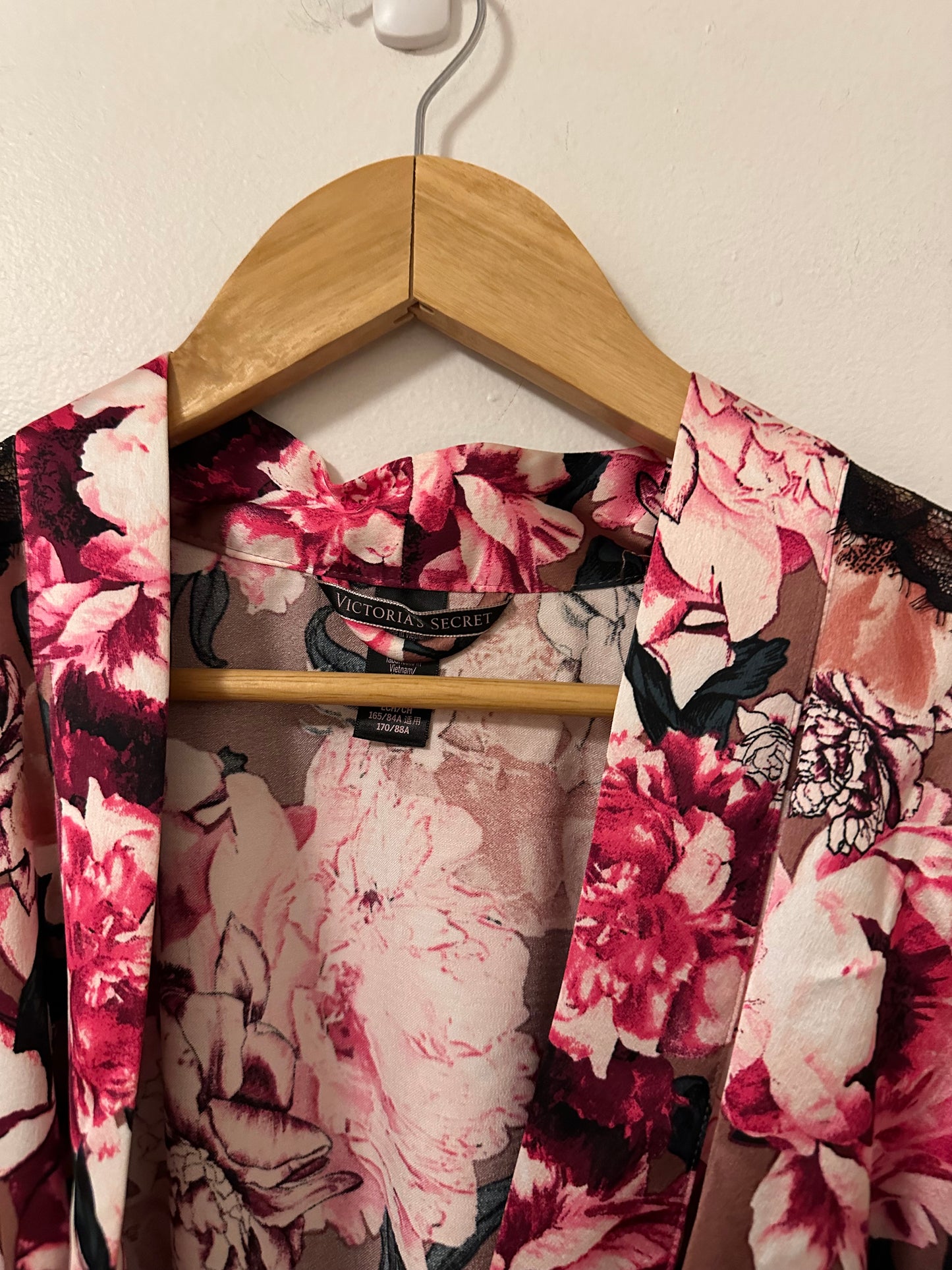 Victoria's Secret Floral Satin and Lace Robe | Size XS/S