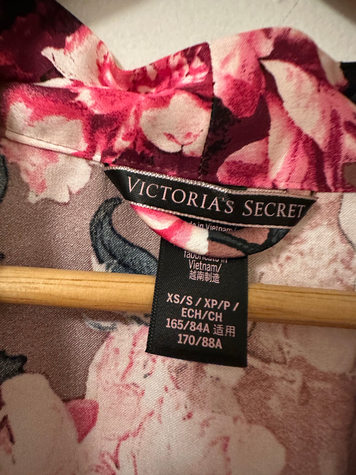 Victoria's Secret Floral Satin and Lace Robe | Size XS/S