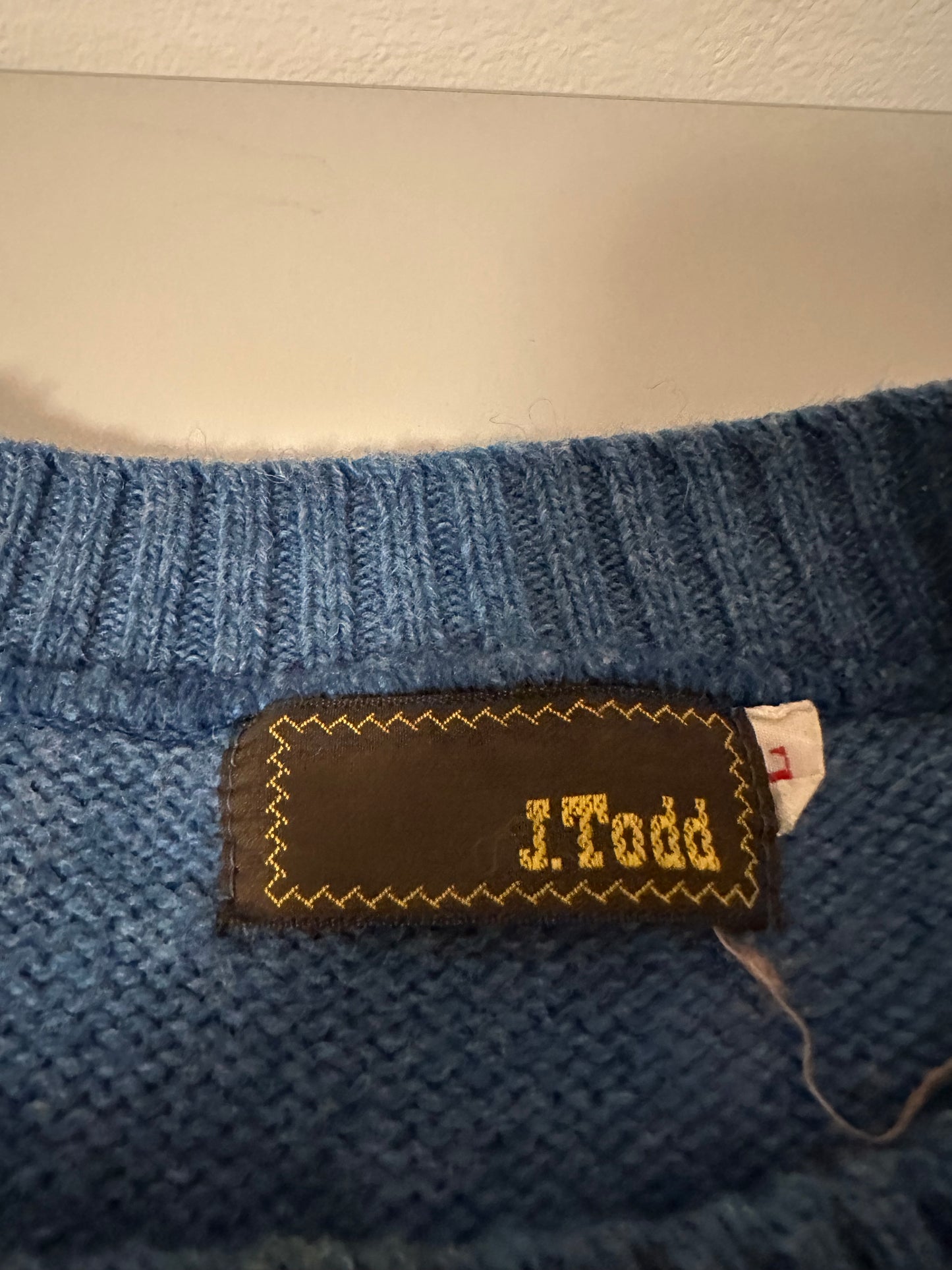 J. Todd Vintage Blue Crewneck Sweater | Size Large