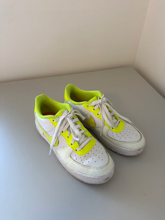 Nike Air Force 1 White Volt Sneaker Shoes | Size US 6.5Y
