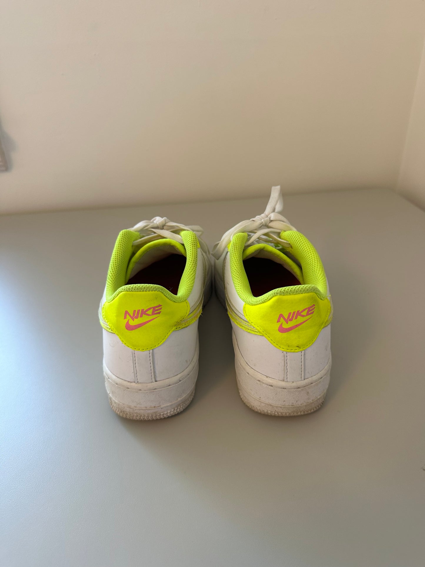 Nike Air Force 1 White Volt Sneaker Shoes | Size US 6.5Y
