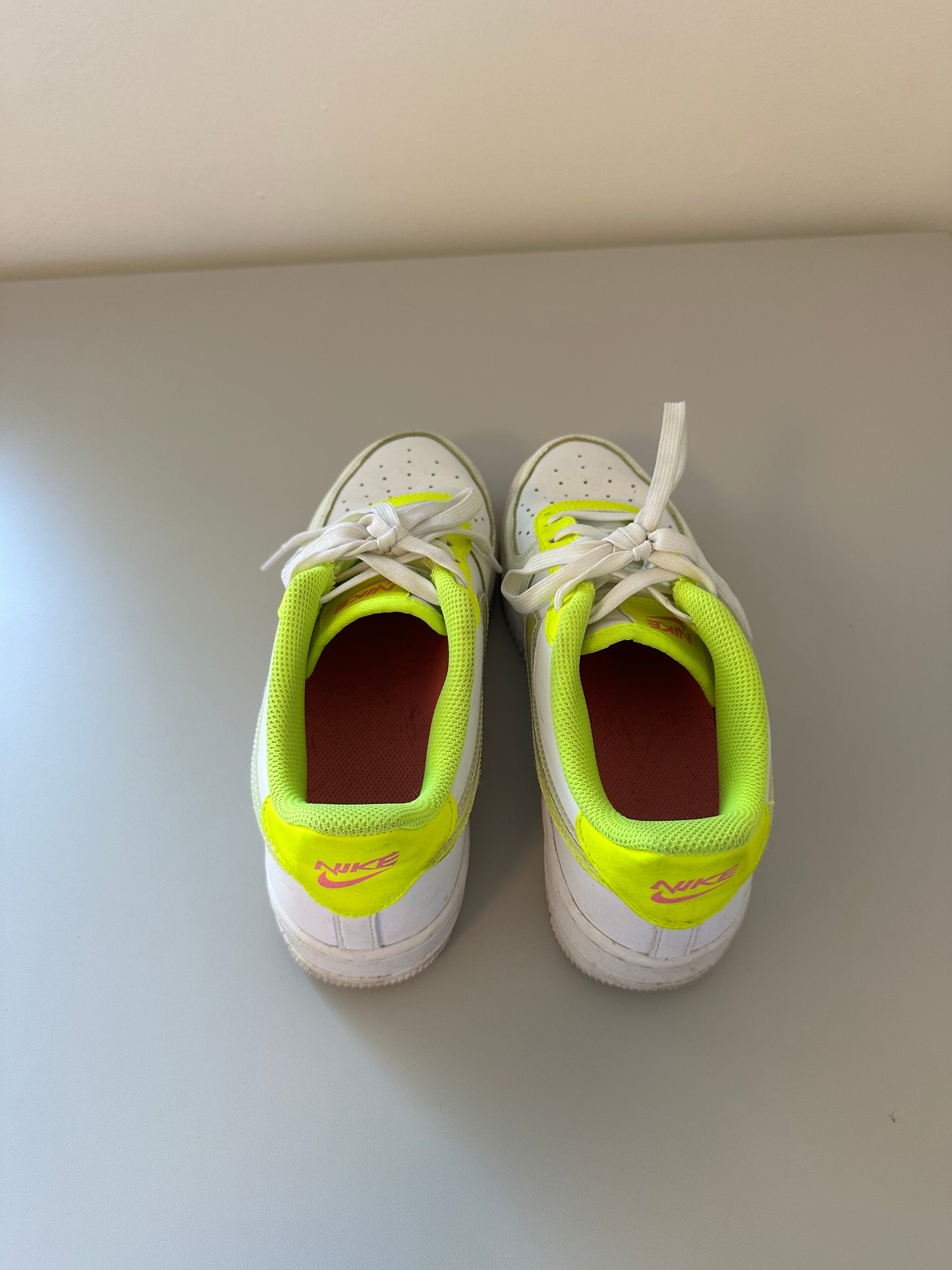 Nike Air Force 1 White Volt Sneaker Shoes | Size US 6.5Y