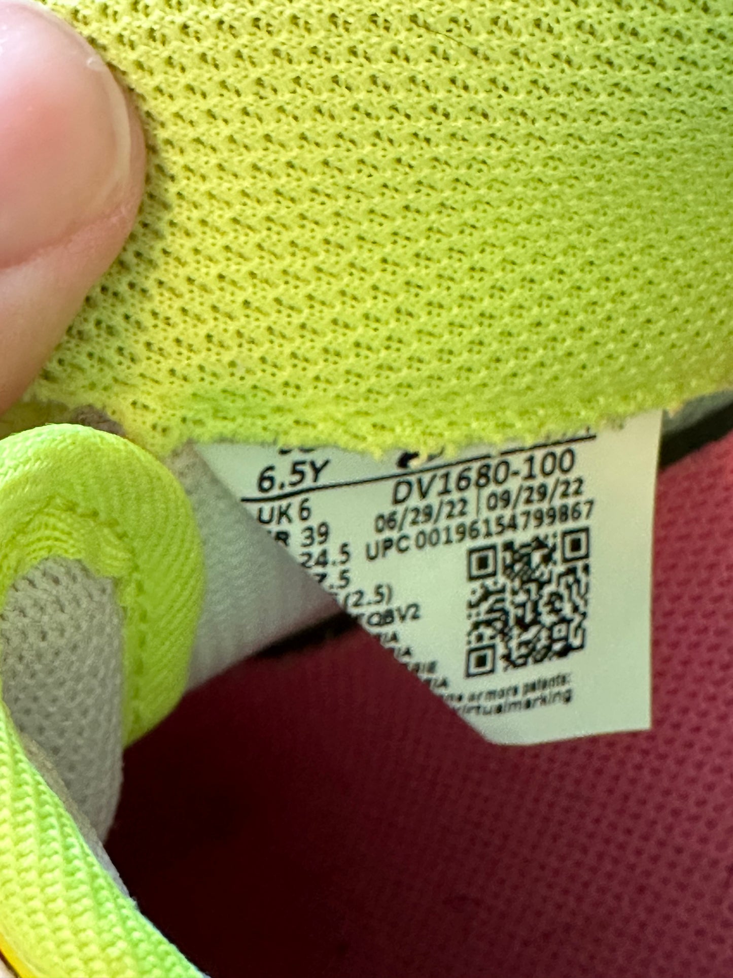 Nike Air Force 1 White Volt Sneaker Shoes | Size US 6.5Y