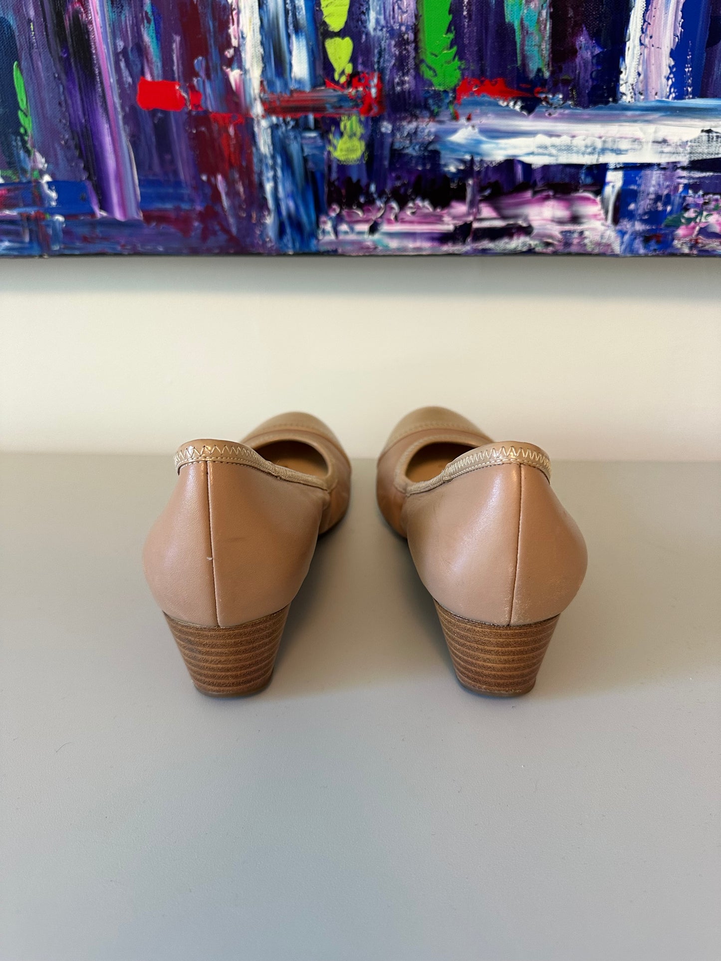 Cole Haan x Nike Air Leather Patent Cap Toe Low Wedge Pumps | Size 8.5