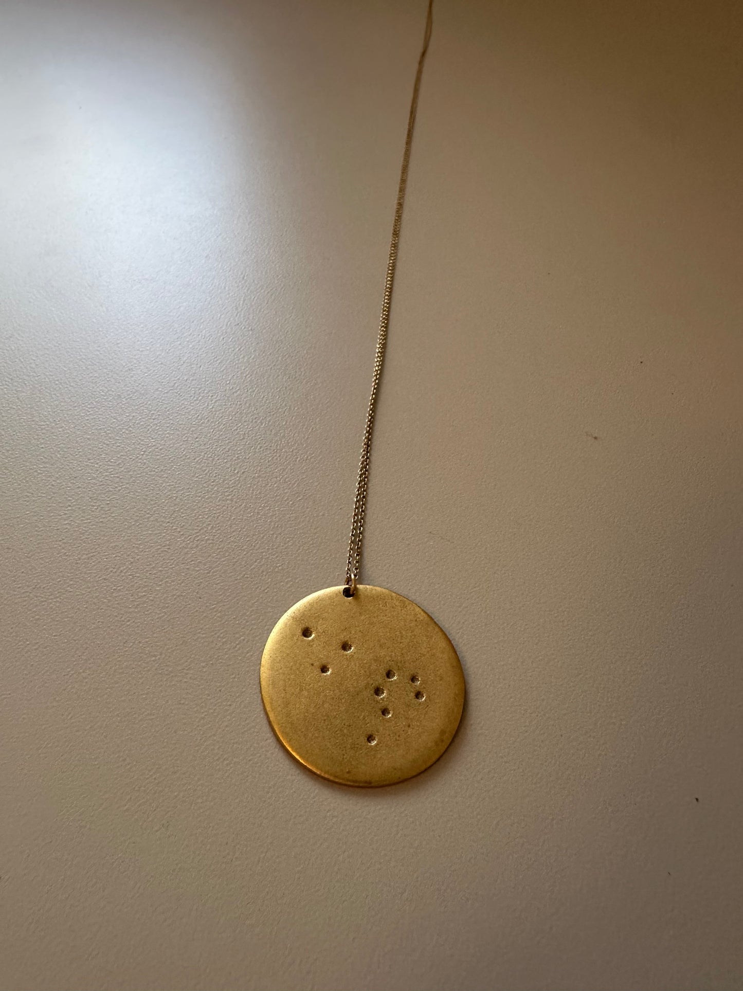 Constellation Brass Stamped Round Pendant