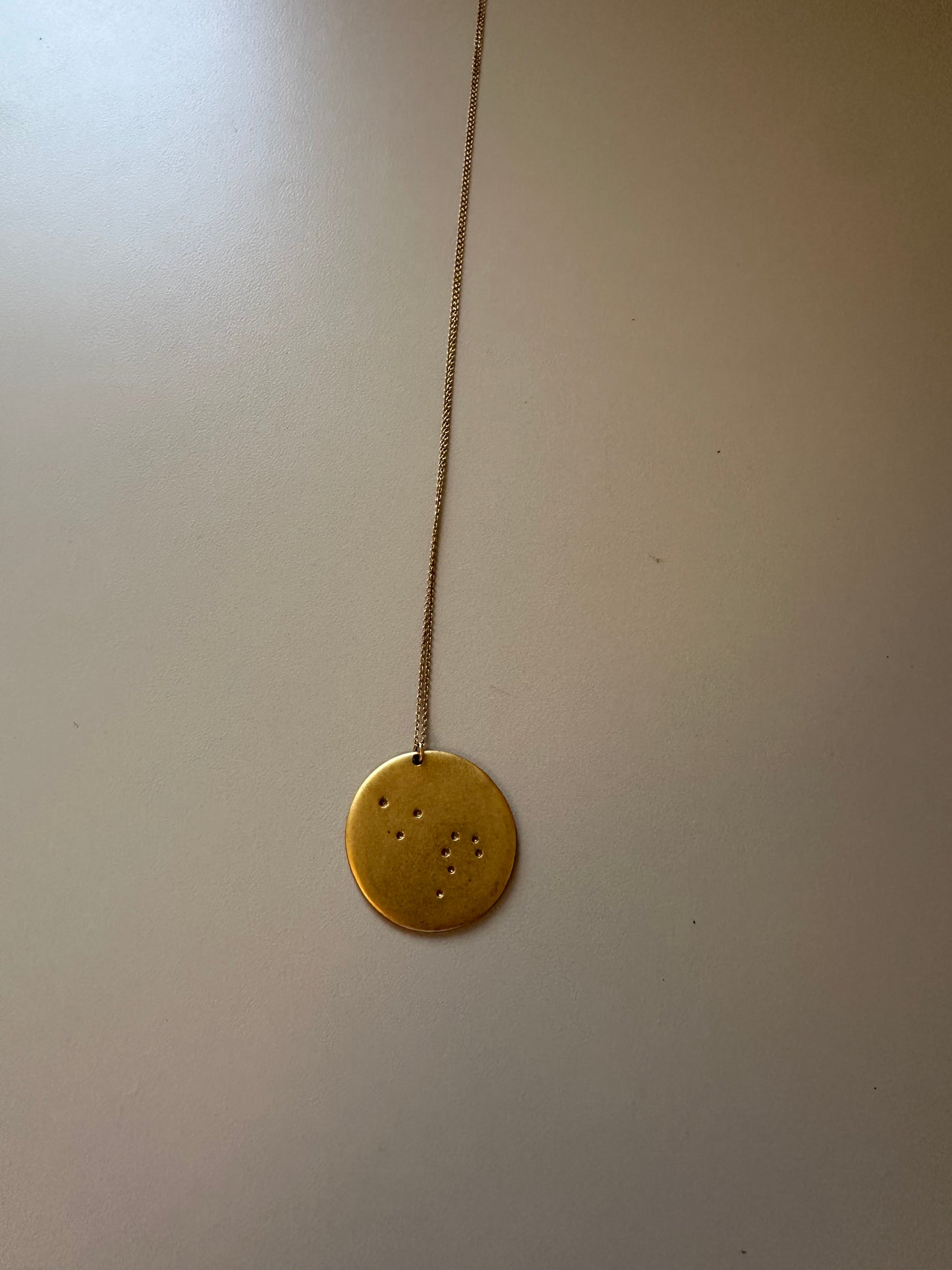 Constellation Brass Stamped Round Pendant