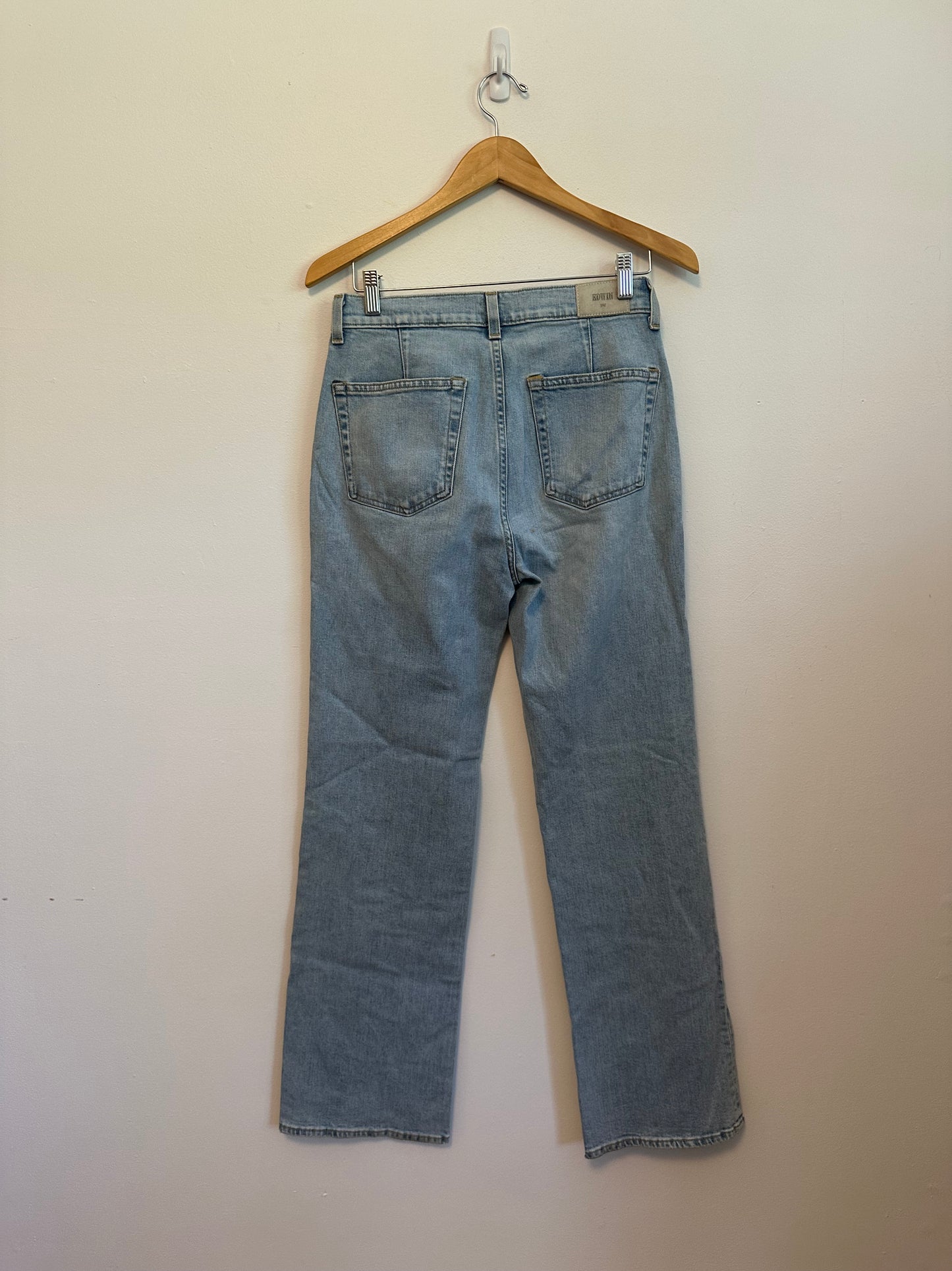 Edwin Light Wash High Rise Straight Leg Front Seam Utility Jeans | Size 28