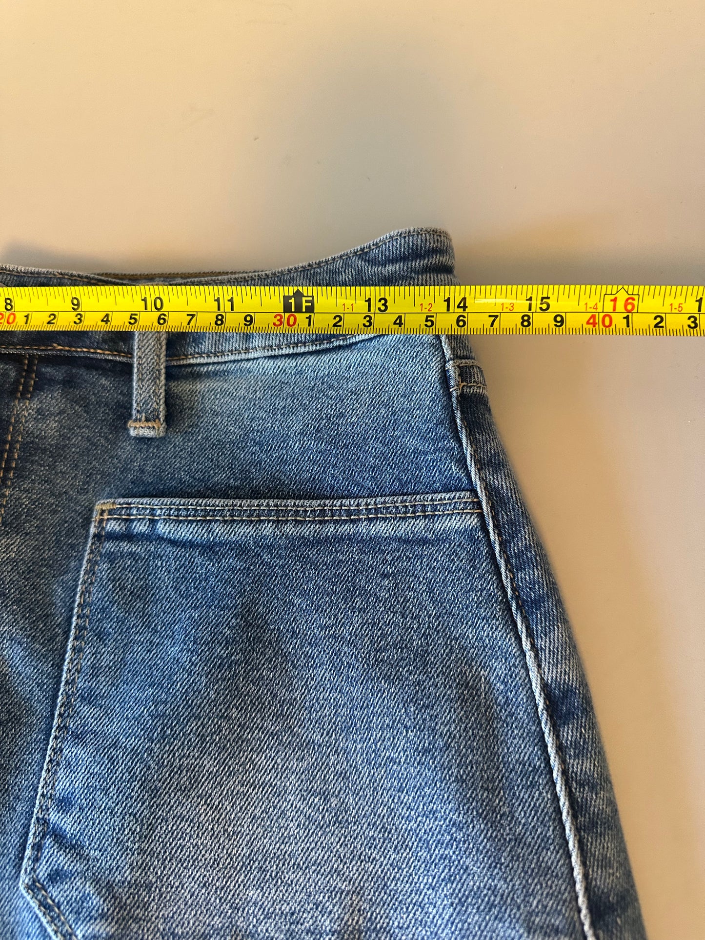 Just Black Denim High Rise Front Slit Jean Skirt | Size Medium