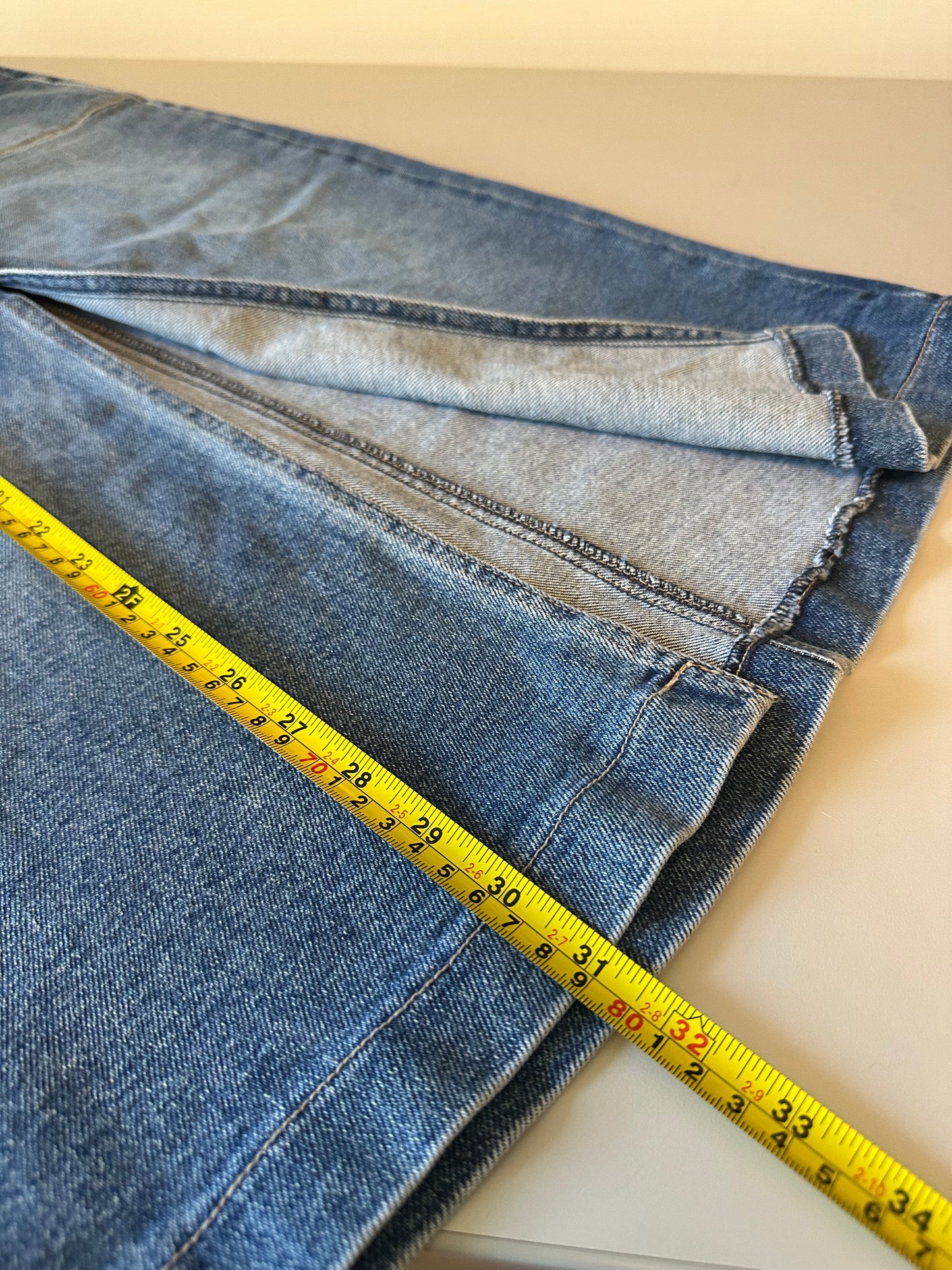 Just Black Denim High Rise Front Slit Jean Skirt | Size Medium