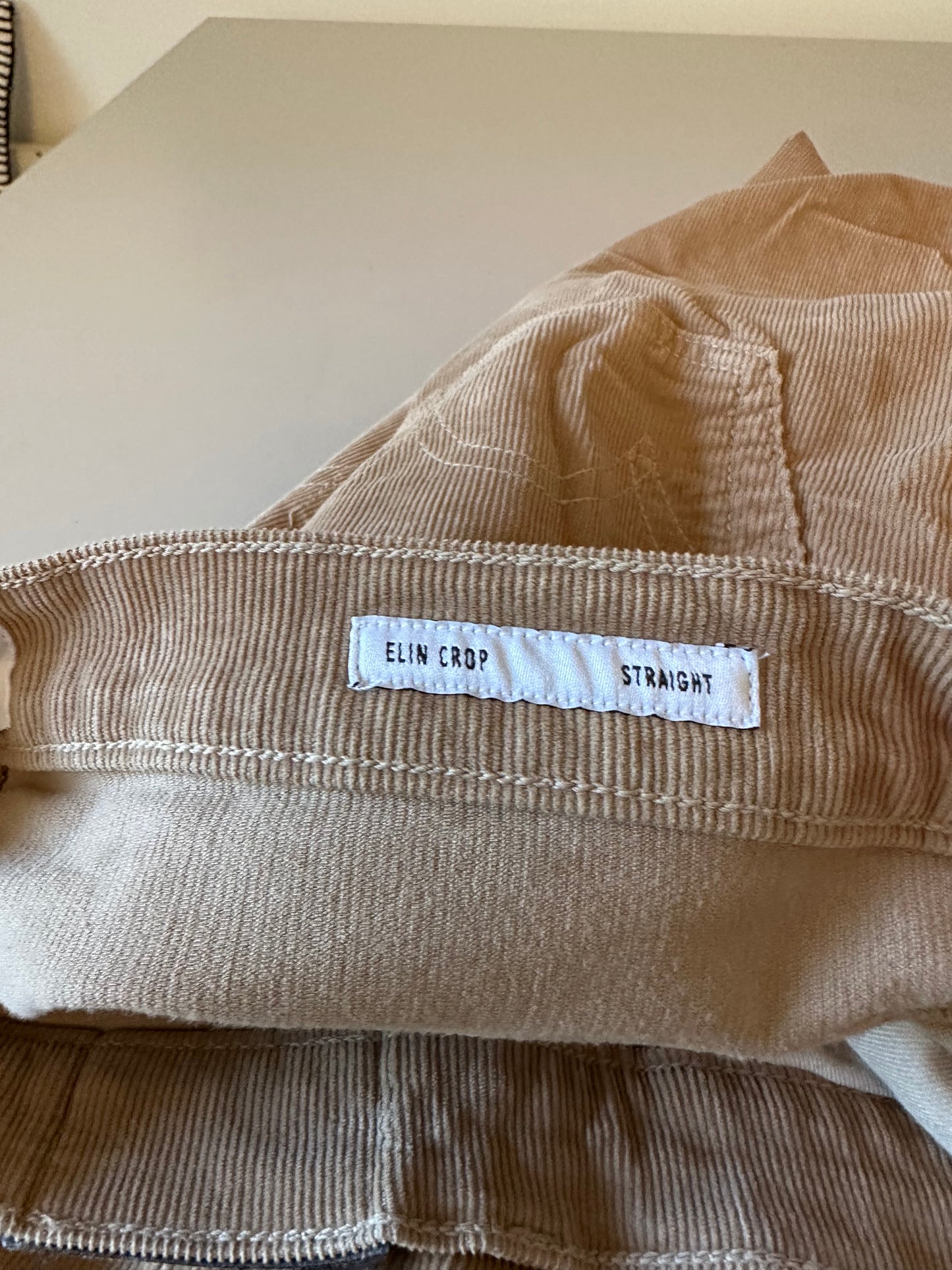 Edwin Elin Crop Straight Corduroy Pants in Camel Brown | Size 27