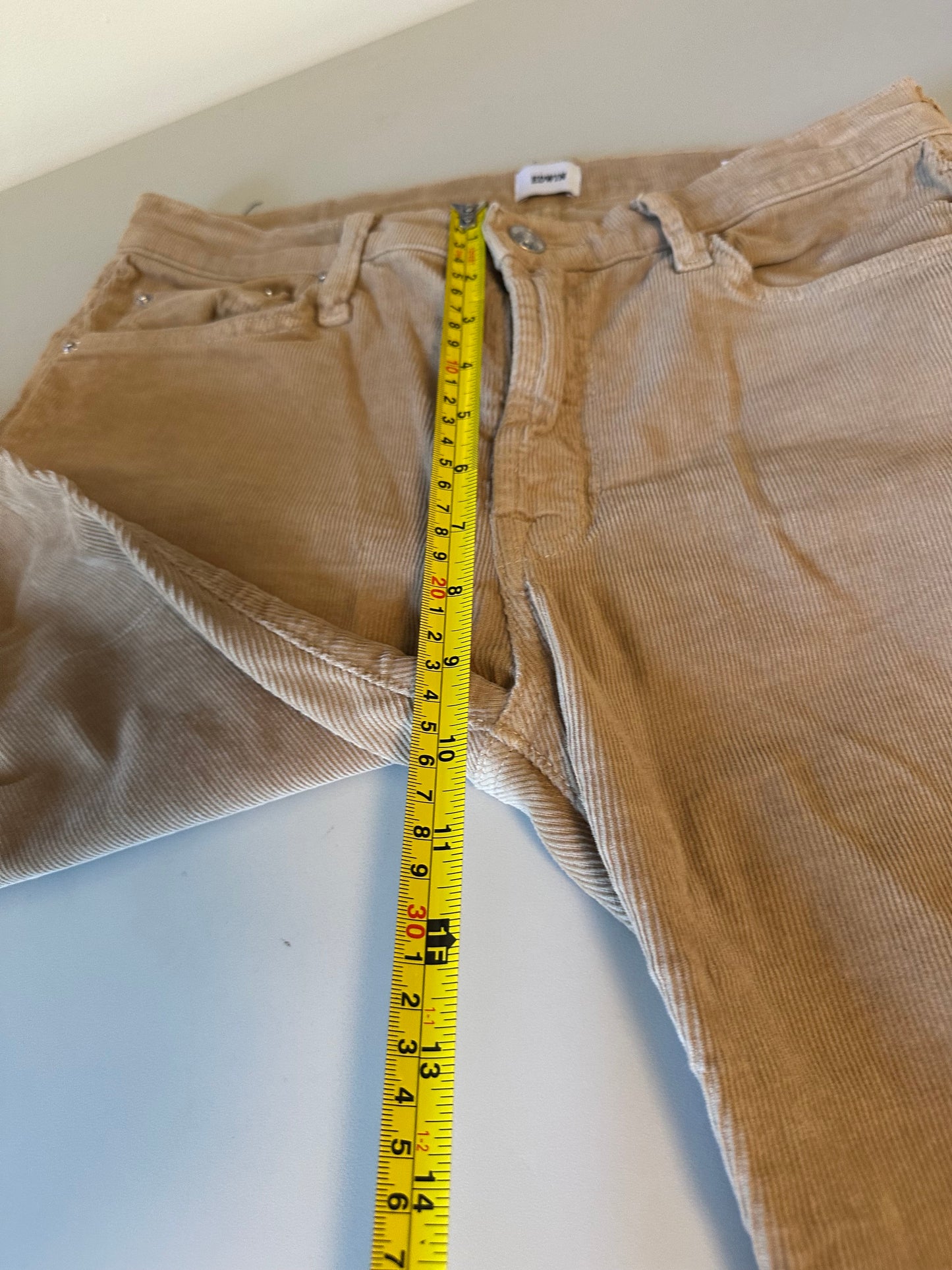 Edwin Elin Crop Straight Corduroy Pants in Camel Brown | Size 27