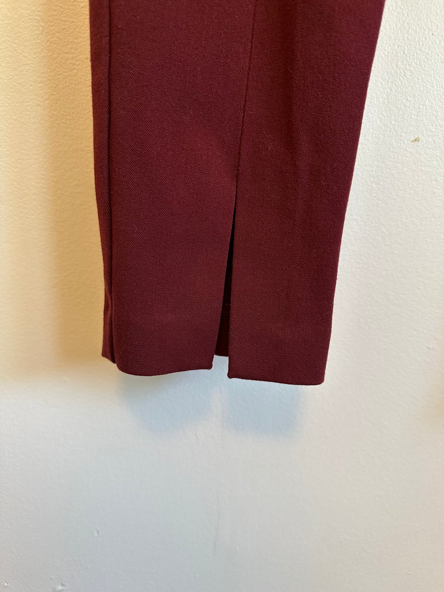 Ann Taylor Seam Detail Vented Hem Ankle Pants in Burgundy | Size 6
