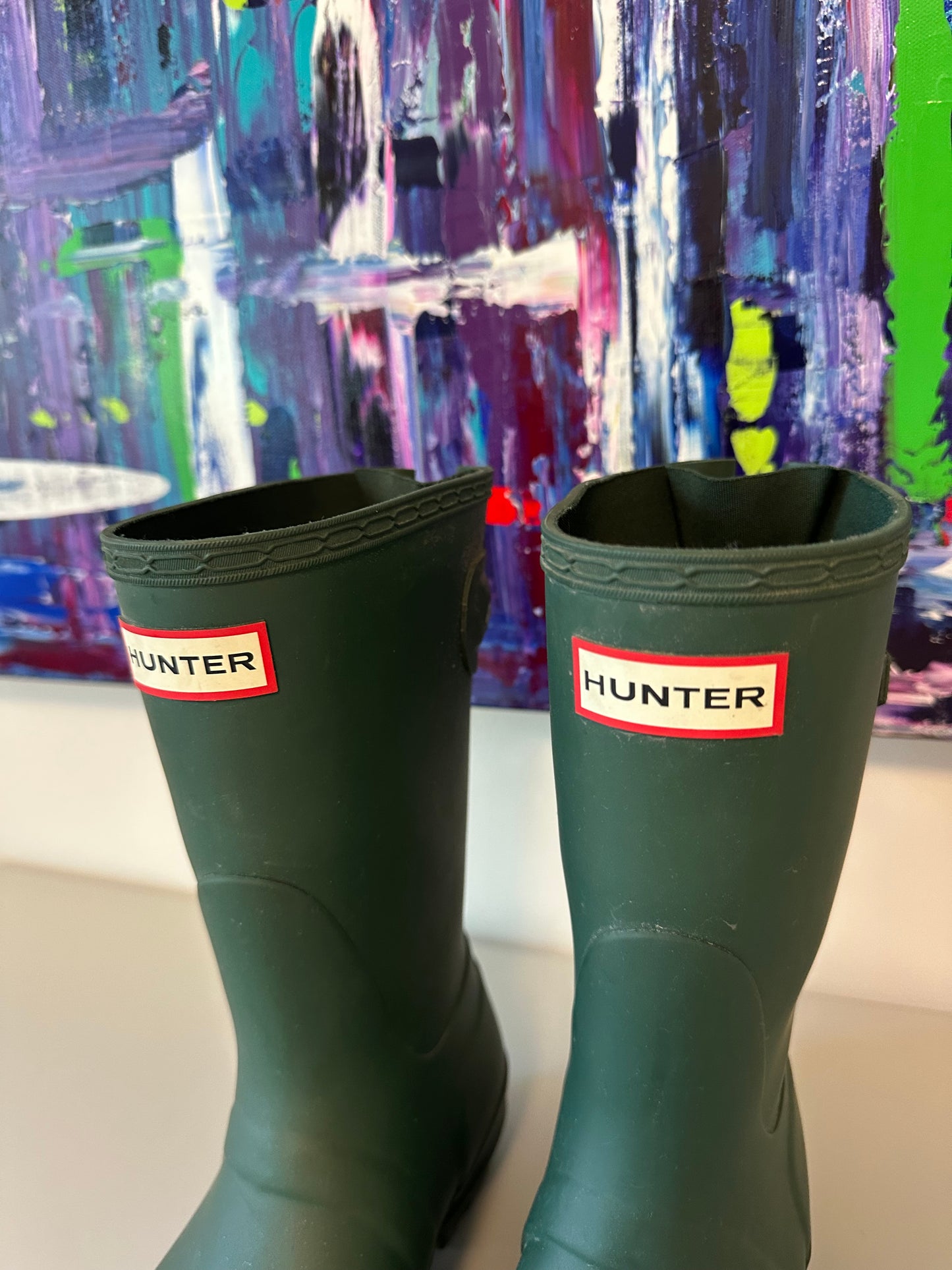 Hunter Original Short Back Adjustable Rain Boots in Hunter Green Matte | Size 6