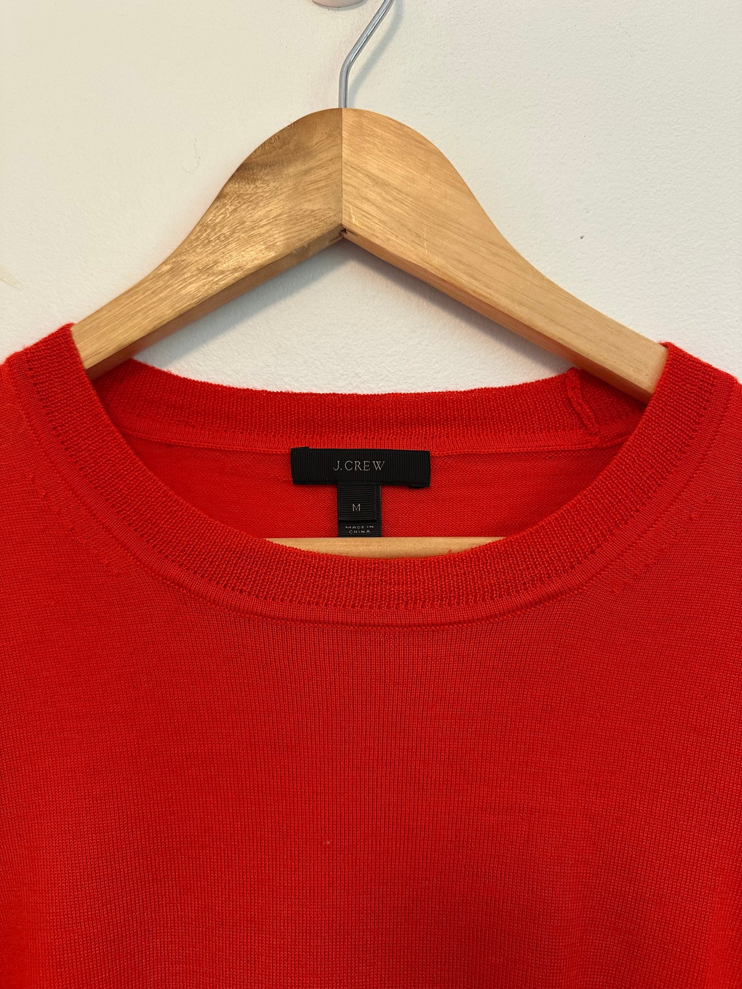 J. Crew Red 100% Merino Wool Side Tie Sweater | Size Medium