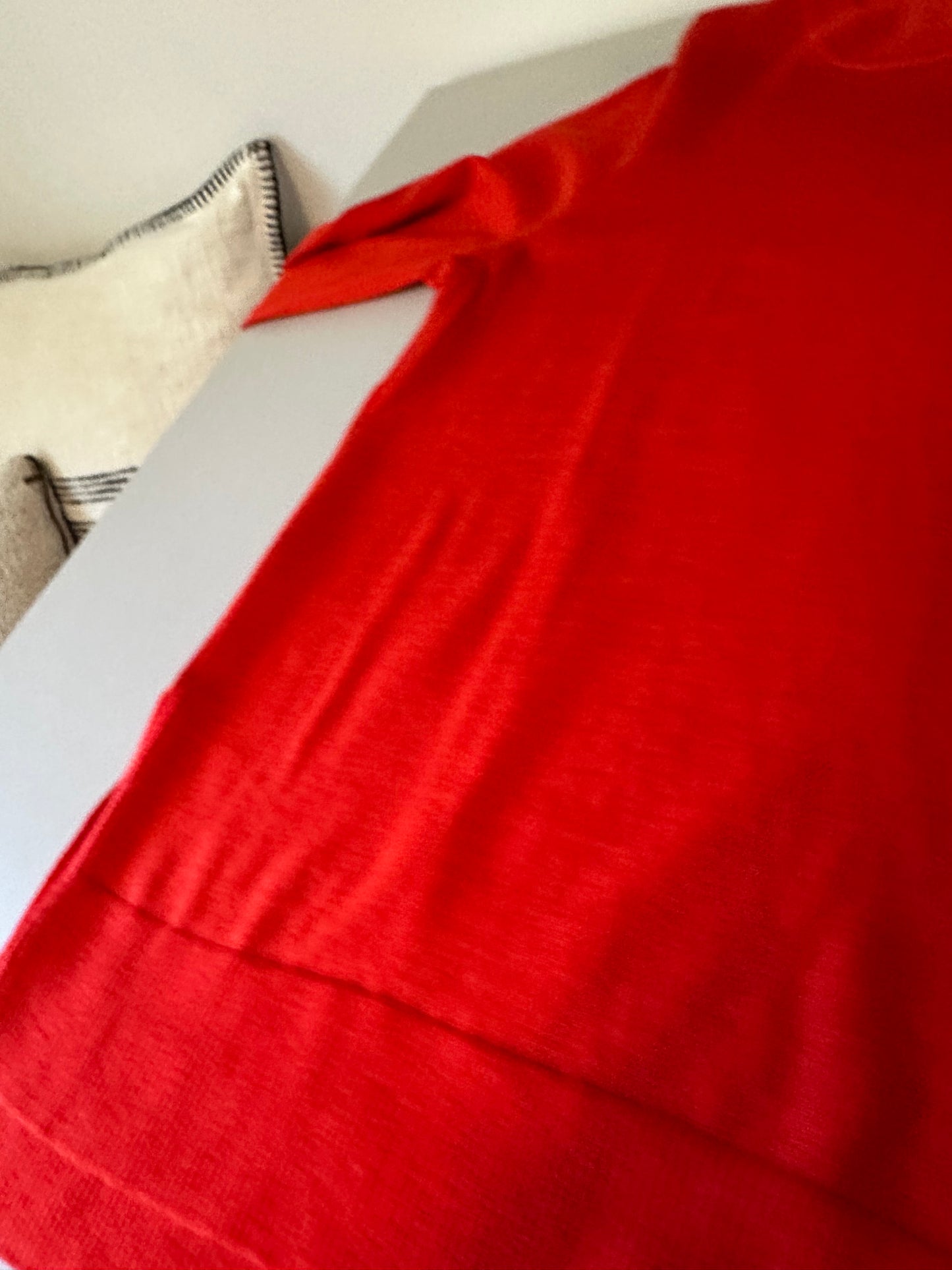 J. Crew Red 100% Merino Wool Side Tie Sweater | Size Medium