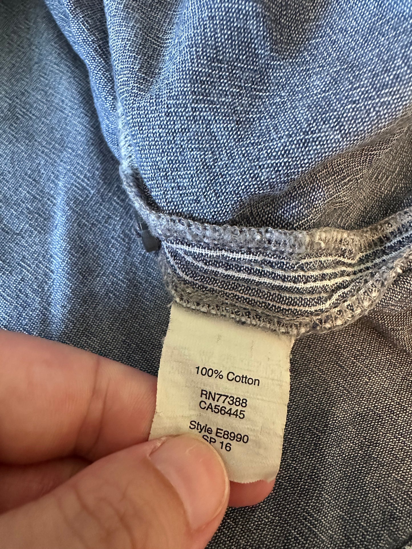 Madewell Cotton Courier Shirt in Blue and White Pinstripe | Size Medium