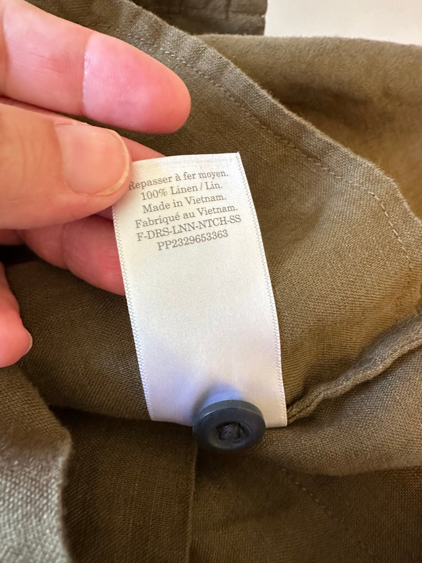 NWT Everlane The Linen Workwear Dress in Olive Green | Size Medium