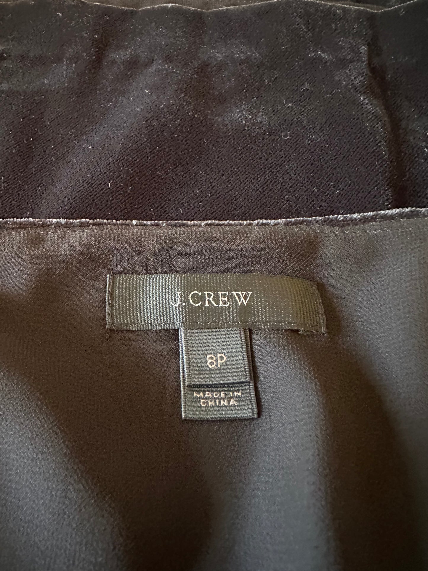 J. Crew Black Velvet Ruffle Wrap Camisole Top | Size 8 Petite