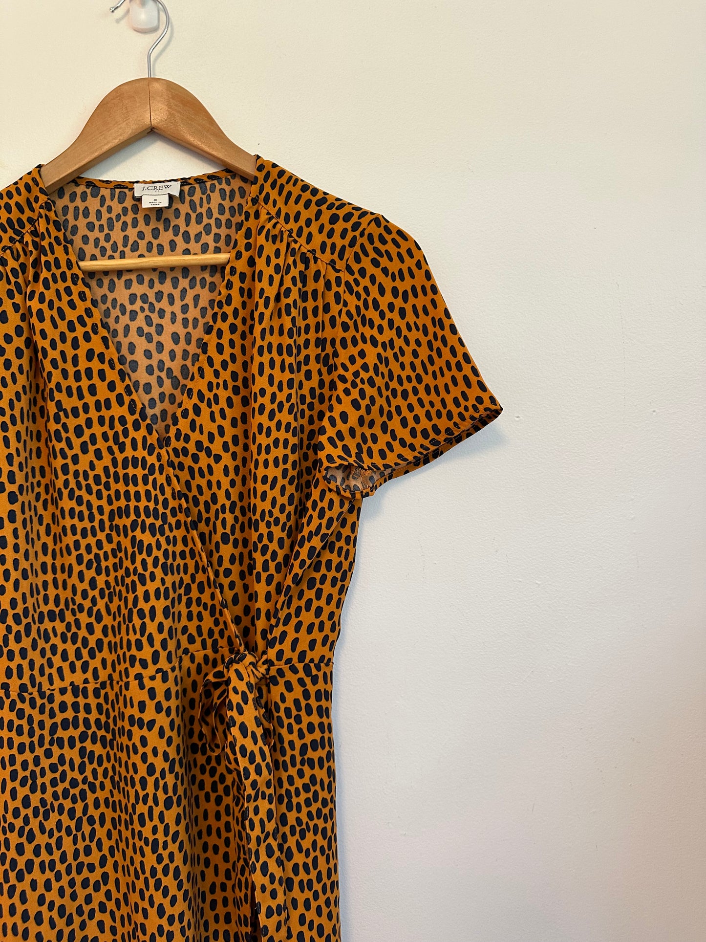 J. Crew Animal Print Short Sleeve Wrap Dress | Size 8