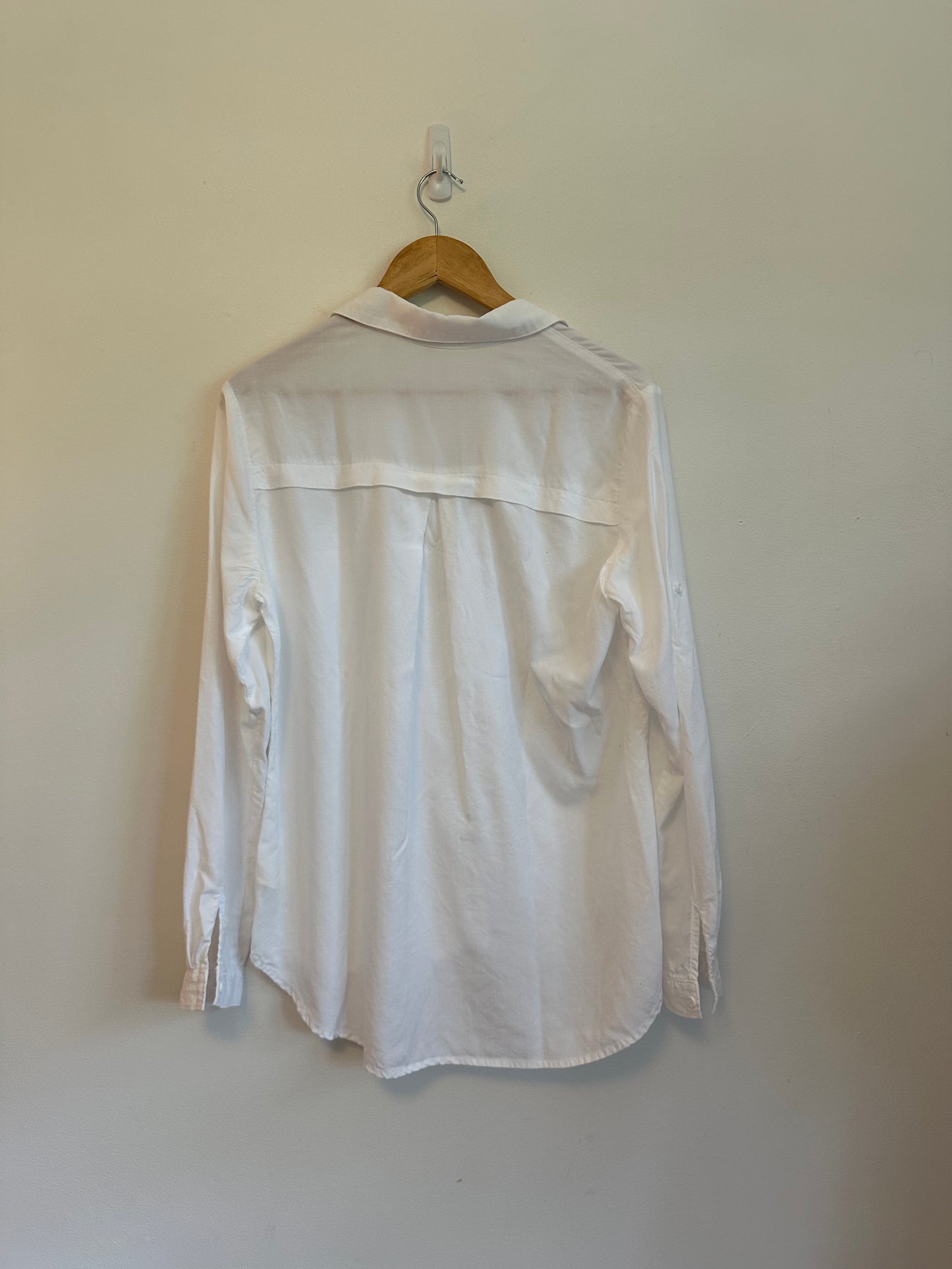 Cloth & Stone Cotton Long Sleeve Button Down Blouse in White | Size Medium