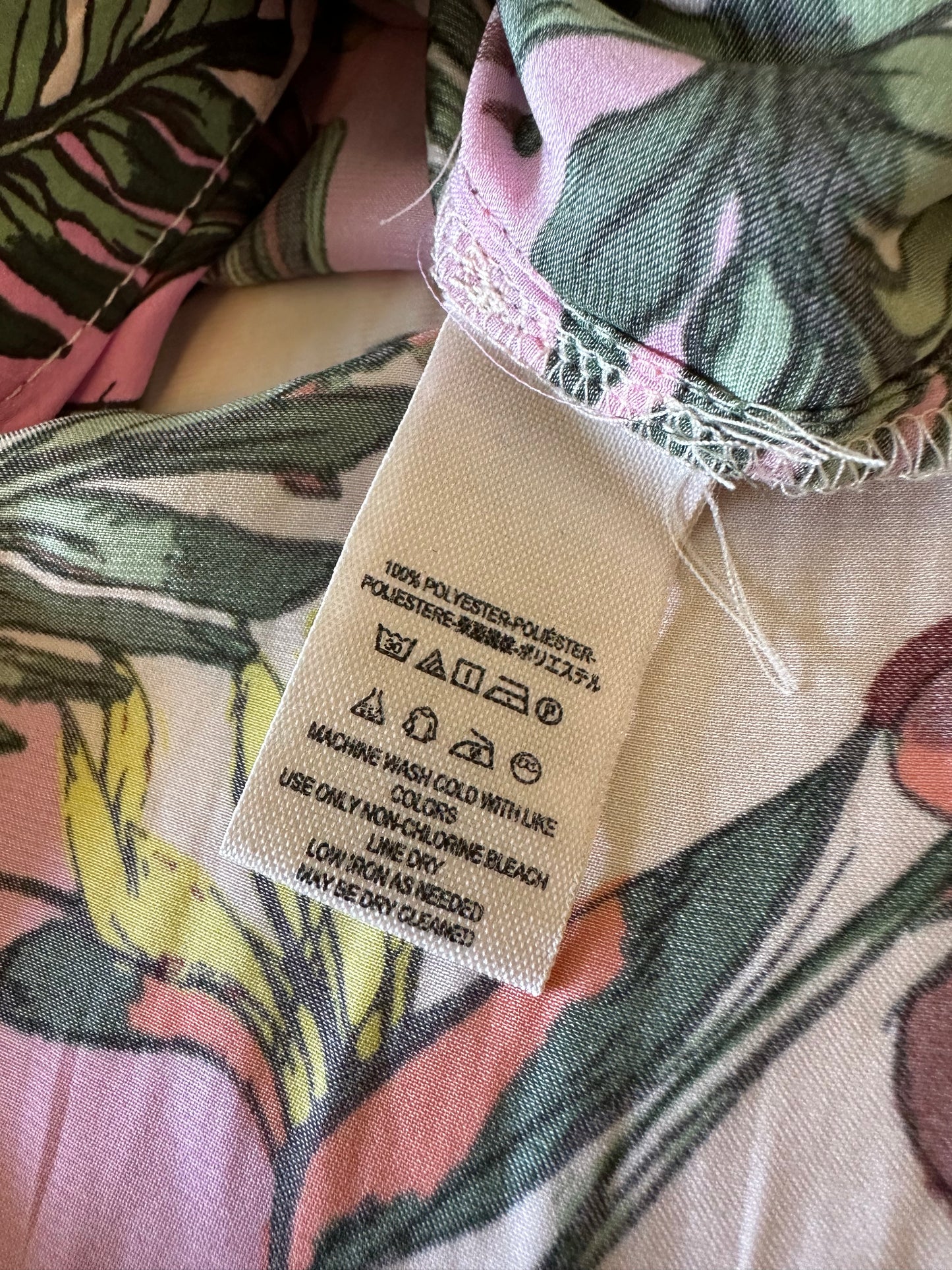 Free People Tropical Palm Butterfly Print Button Down Blouse | Size Small