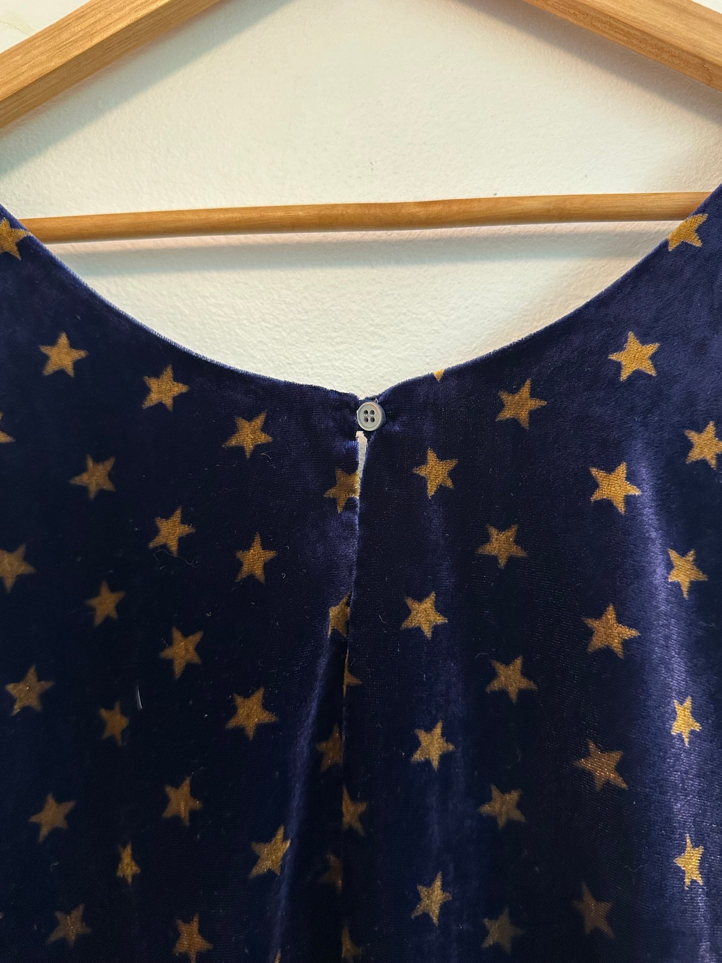 J. Crew Always Navy Velvet Gold Star Sleeveless Tank Top | Size 6 Petite