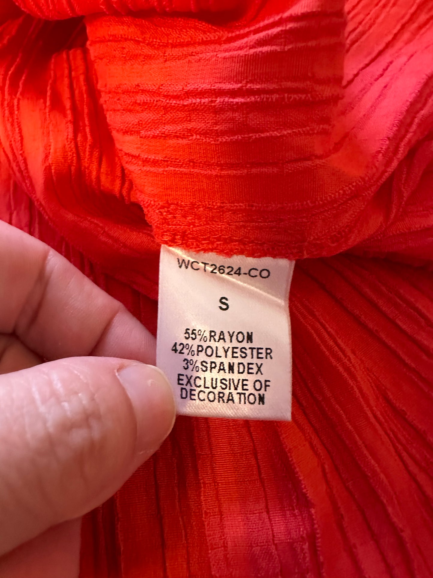 THML Lindsay Puff Sleeve Textured Top in Coral | Size Small