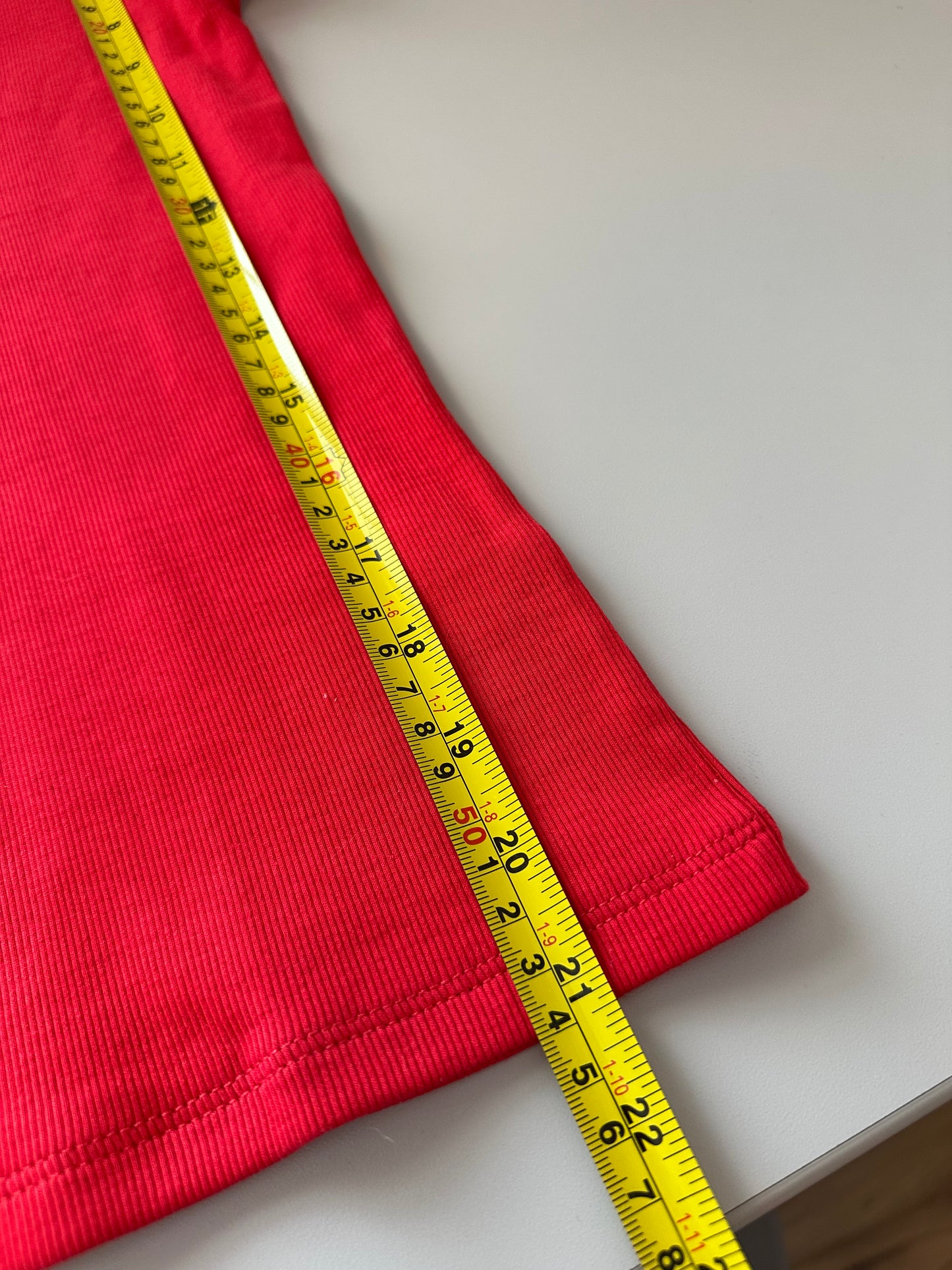 NWT Madewell Cotton Ribbed Scoopneck Tee in Red | Size Small