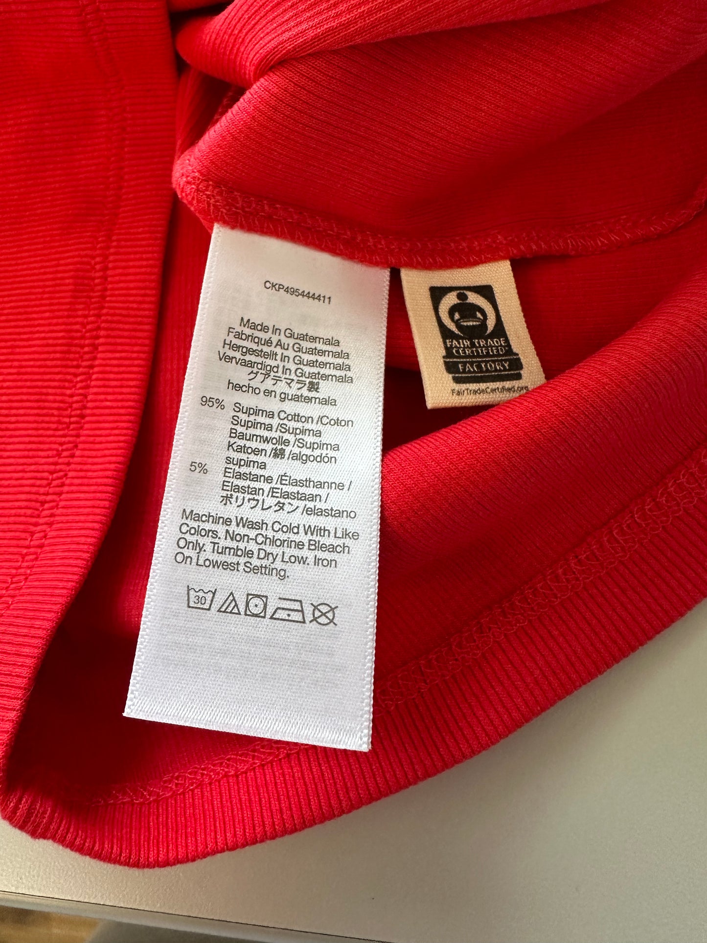 NWT Madewell Cotton Ribbed Scoopneck Tee in Red | Size Small