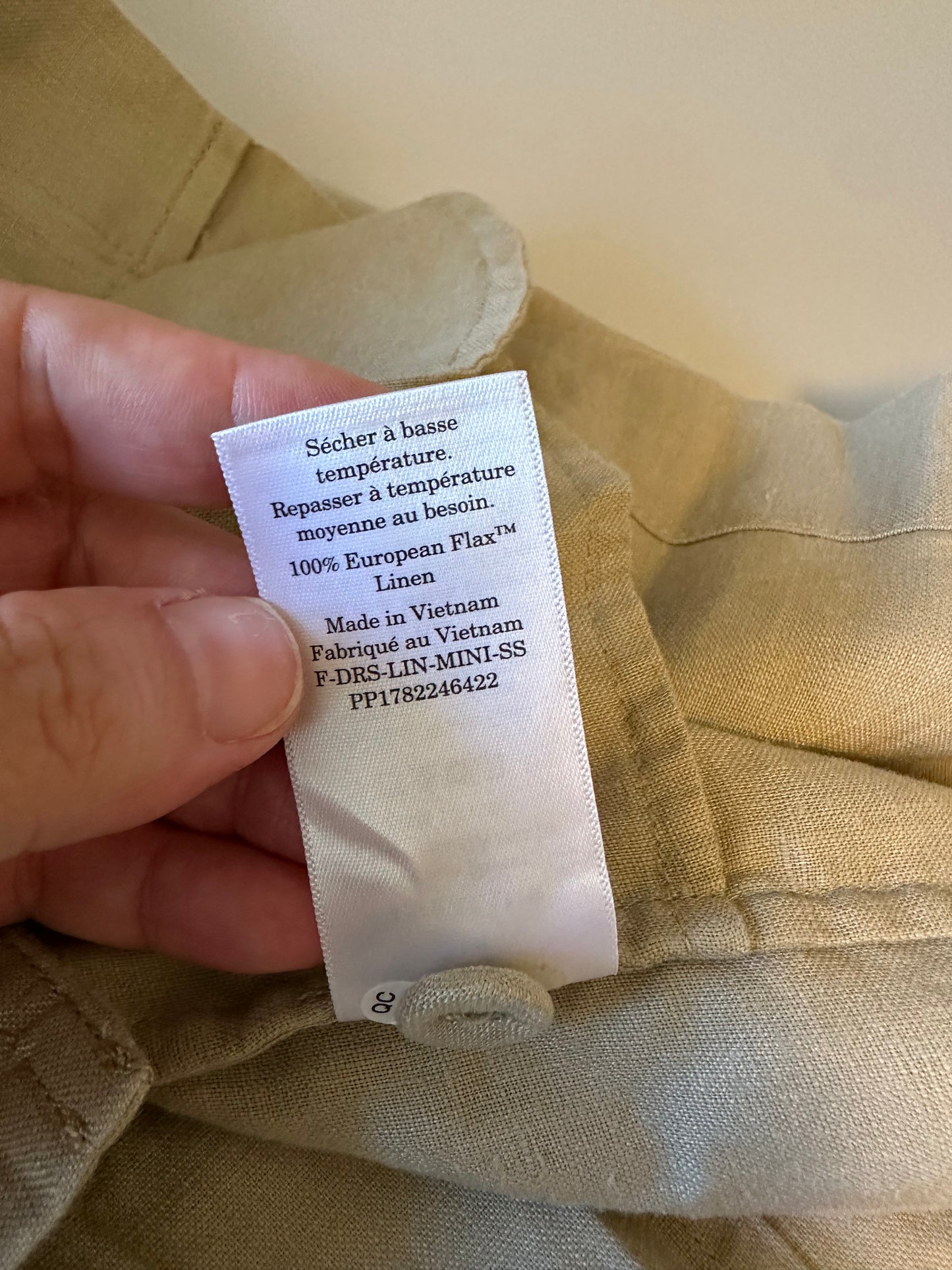 NWT Everlane The Shirtdress in Linen - Trench Coat Khaki | Size Large
