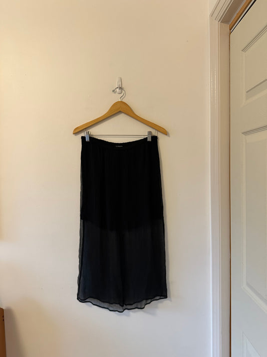 J. Crew Gwyneth Slip Skirt in Crinkle Chiffon Cupro in Black | Size Small