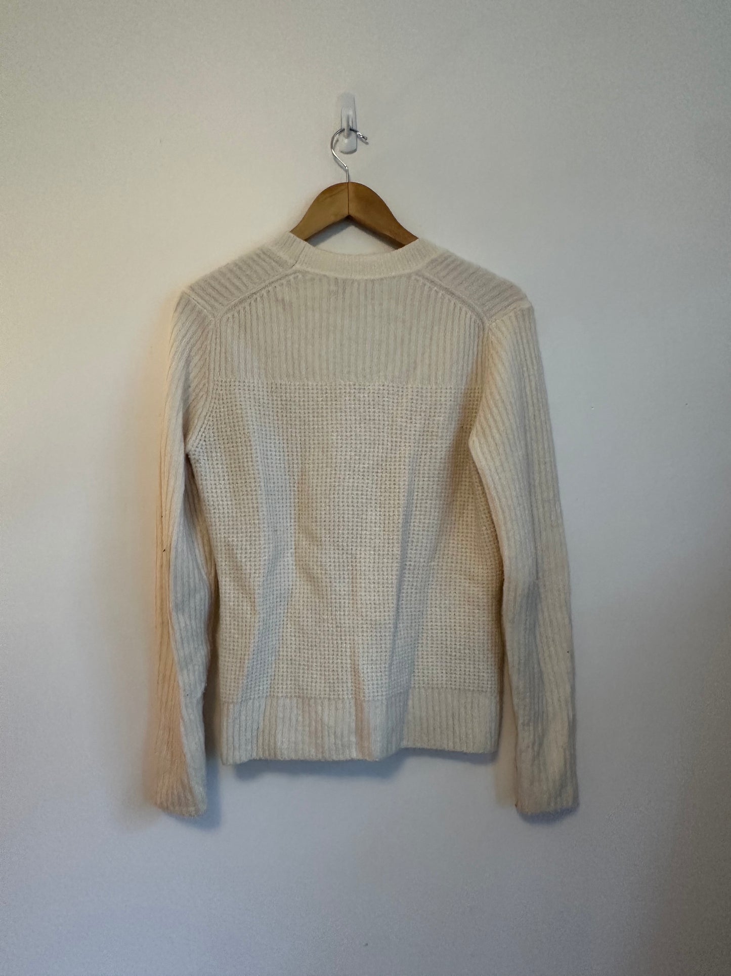 Athleta Layover Cardigan in Ivory Merino Wool Blend | Size Medium