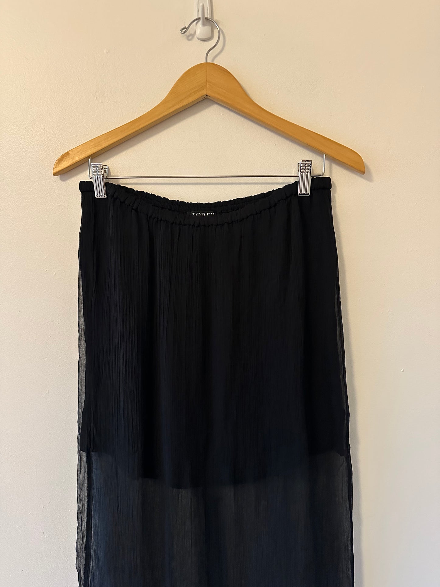 J. Crew Gwyneth Slip Skirt in Crinkle Chiffon Cupro in Black | Size Small