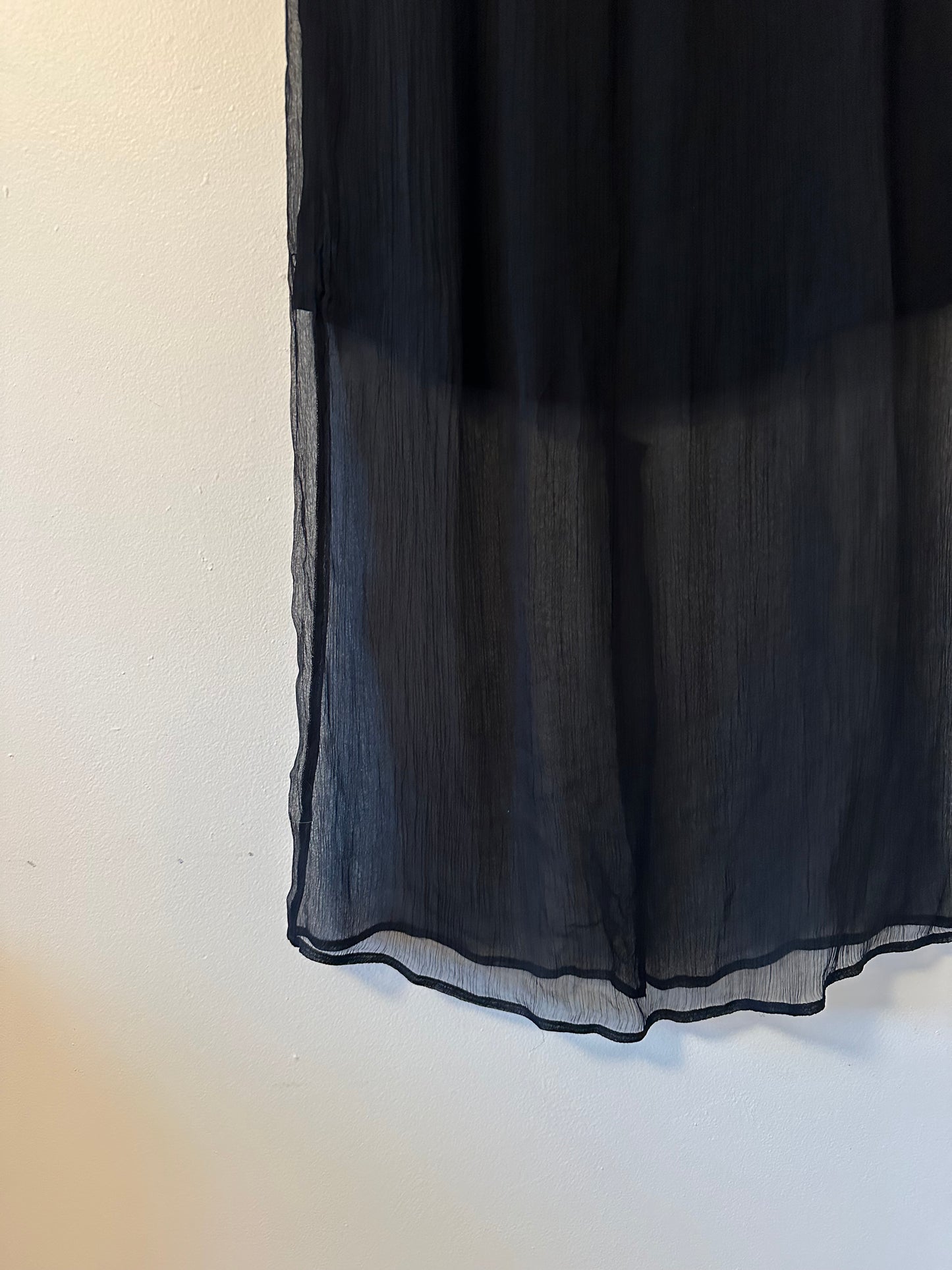 J. Crew Gwyneth Slip Skirt in Crinkle Chiffon Cupro in Black | Size Small