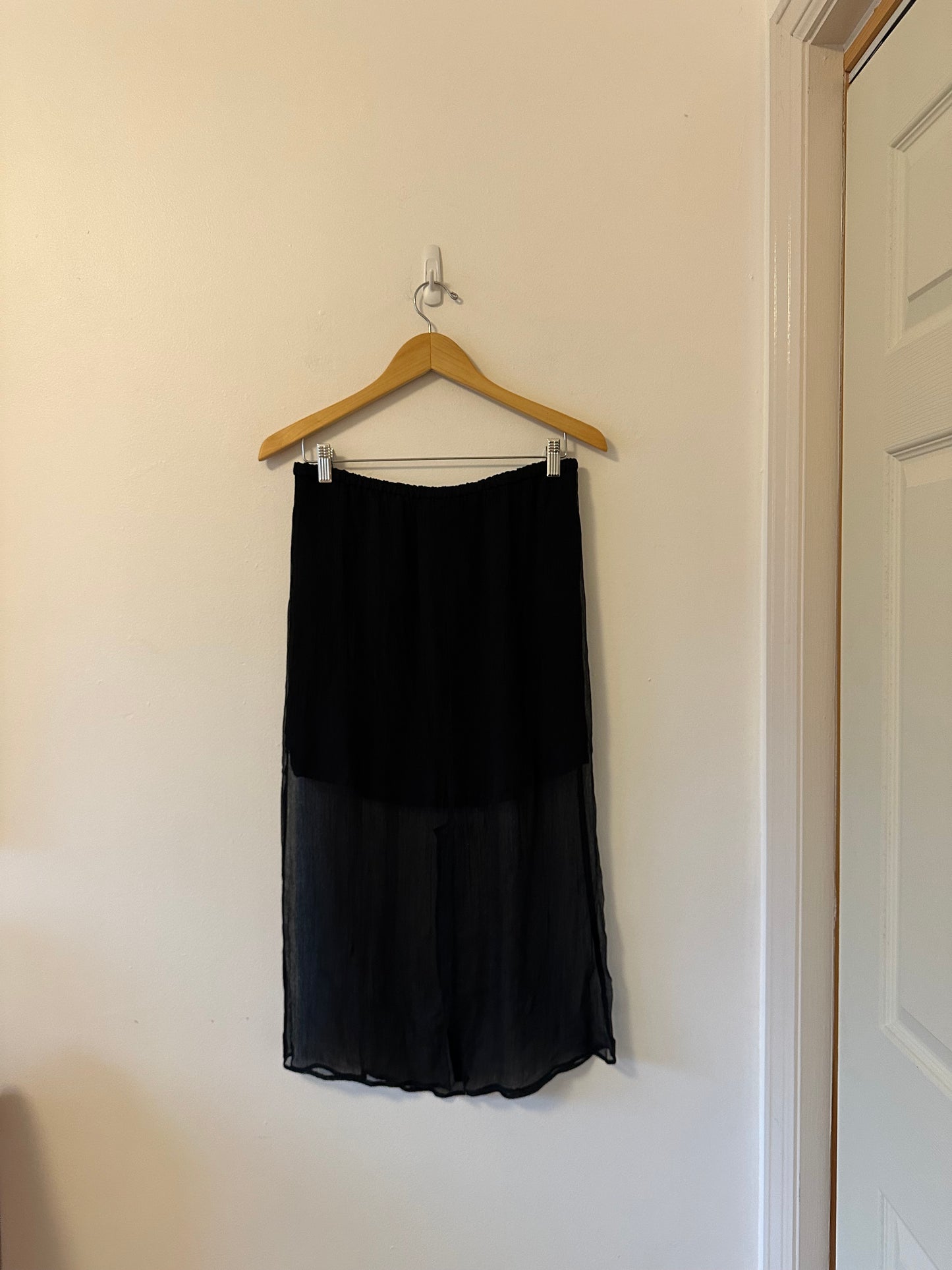 J. Crew Gwyneth Slip Skirt in Crinkle Chiffon Cupro in Black | Size Small