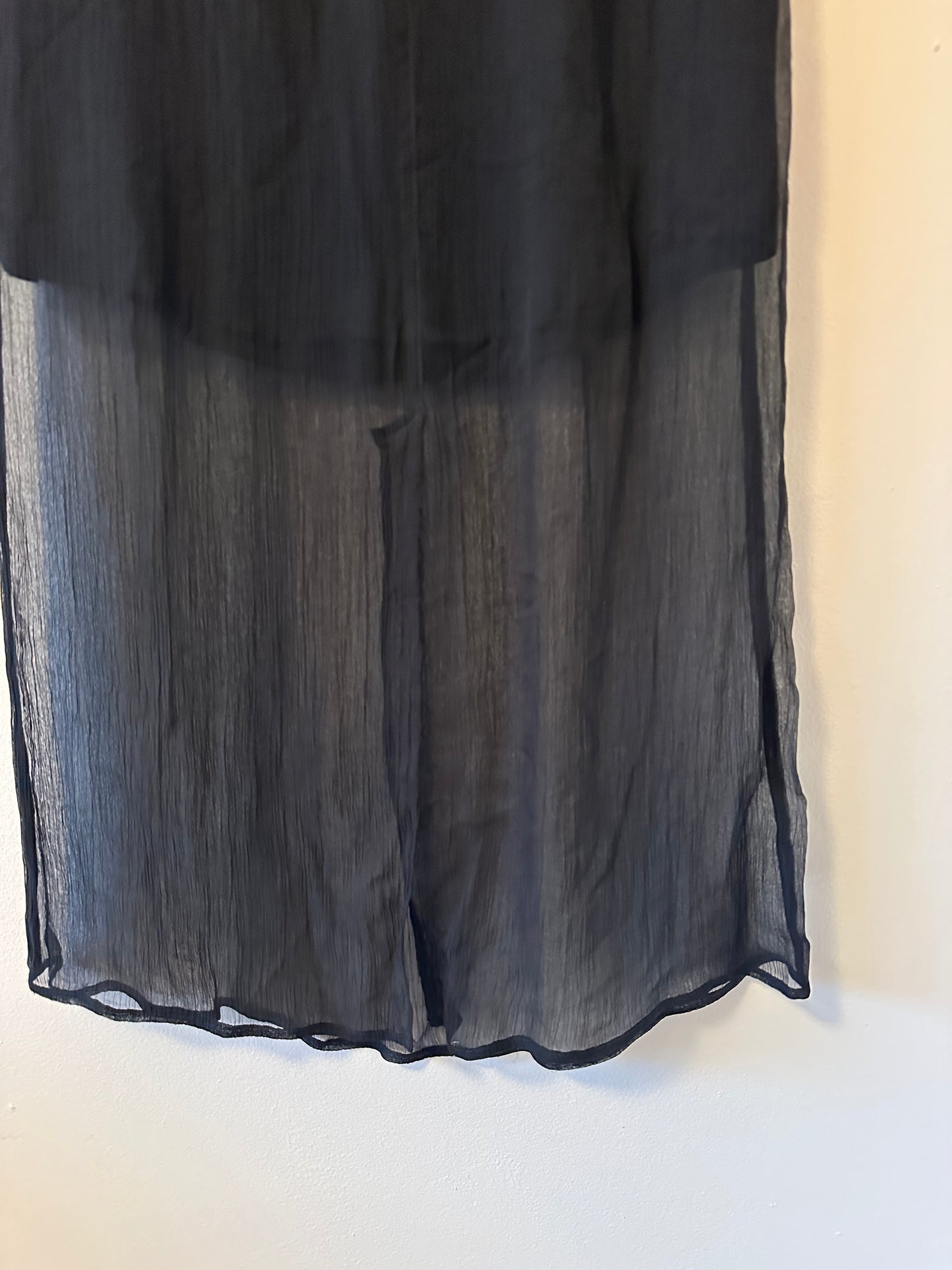 J. Crew Gwyneth Slip Skirt in Crinkle Chiffon Cupro in Black | Size Small