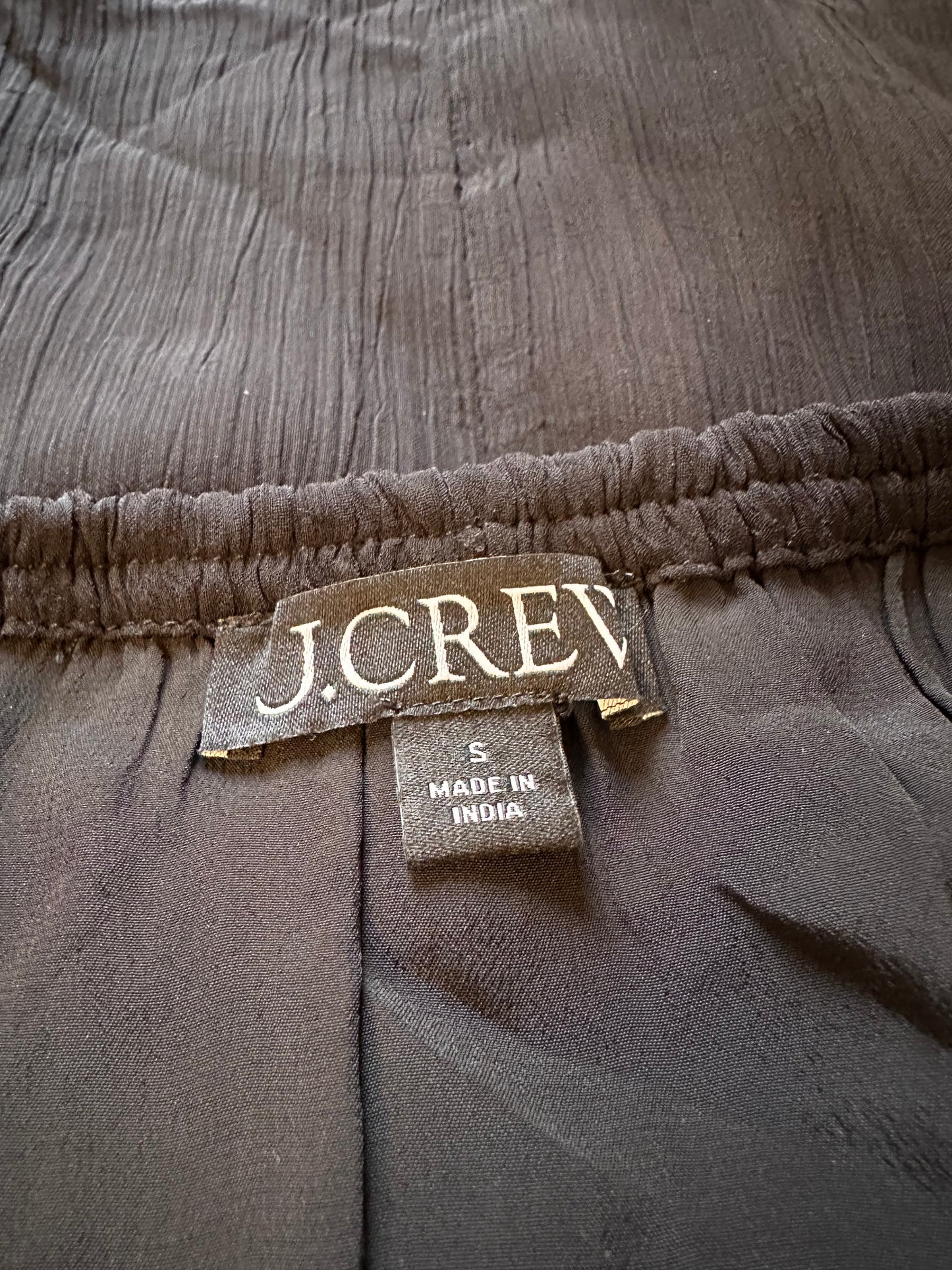 J. Crew Gwyneth Slip Skirt in Crinkle Chiffon Cupro in Black | Size Small